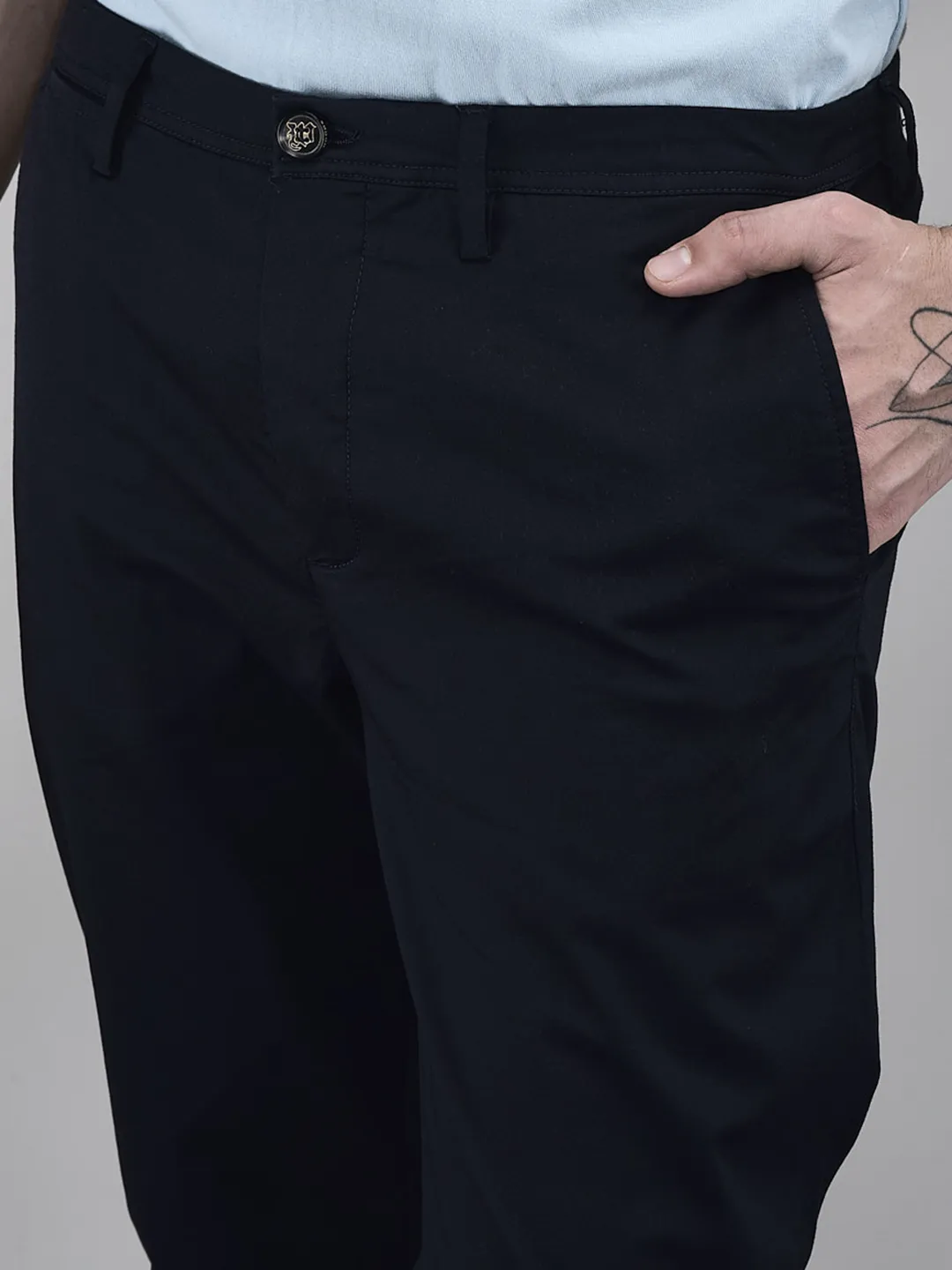 Woods Navy Chinos For Men - Thumbnail 4