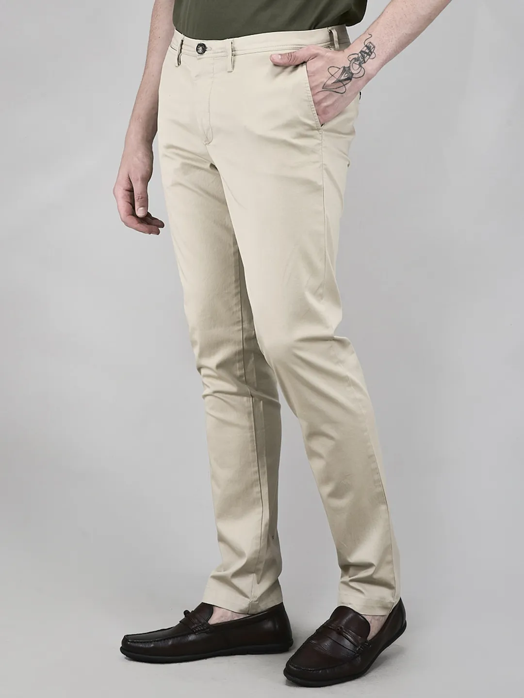 Woods Sand Chinos For Men - Thumbnail 3