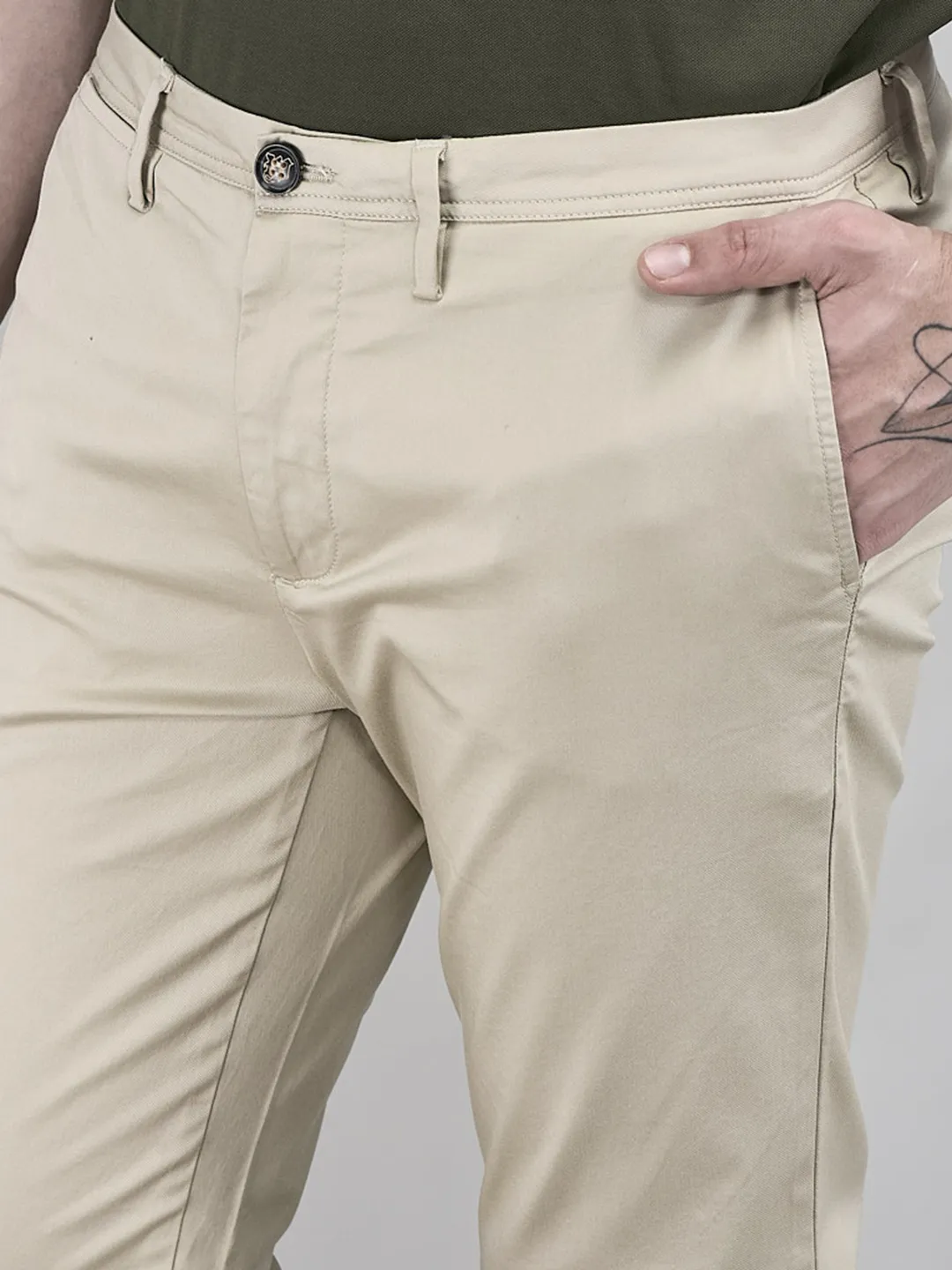 Woods Sand Chinos For Men - Thumbnail 4