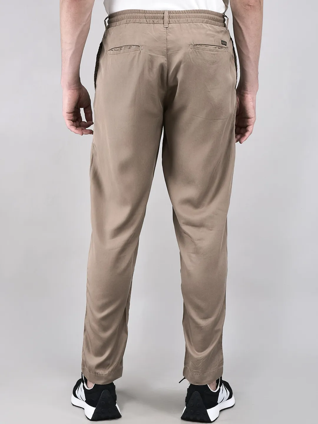 Woods Men Butternut Brown Lyocell Linen Comfort Fit Chinos - Thumbnail 5