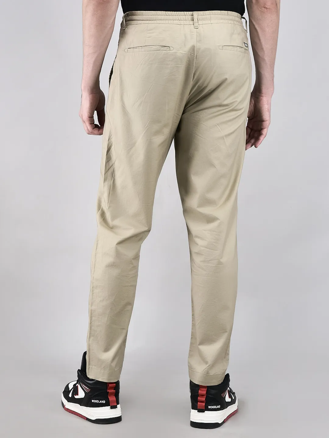 Woods Men Oatmeal Lyocell Linen Comfort Fit Chinos - Thumbnail 6