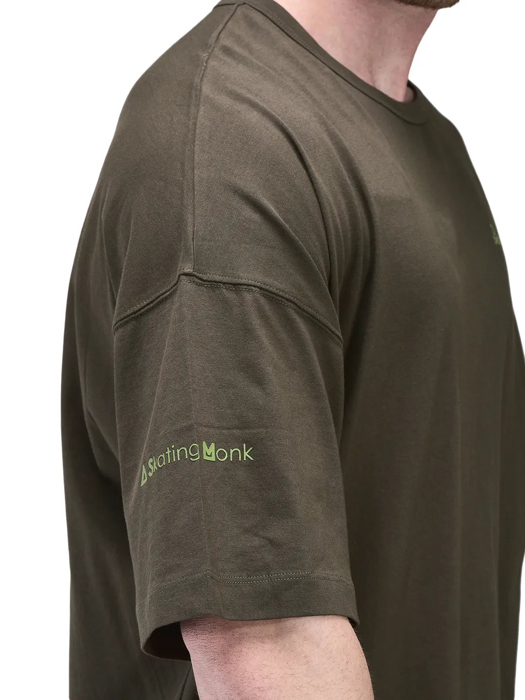 Olive round neck t-shirt - Thumbnail 7