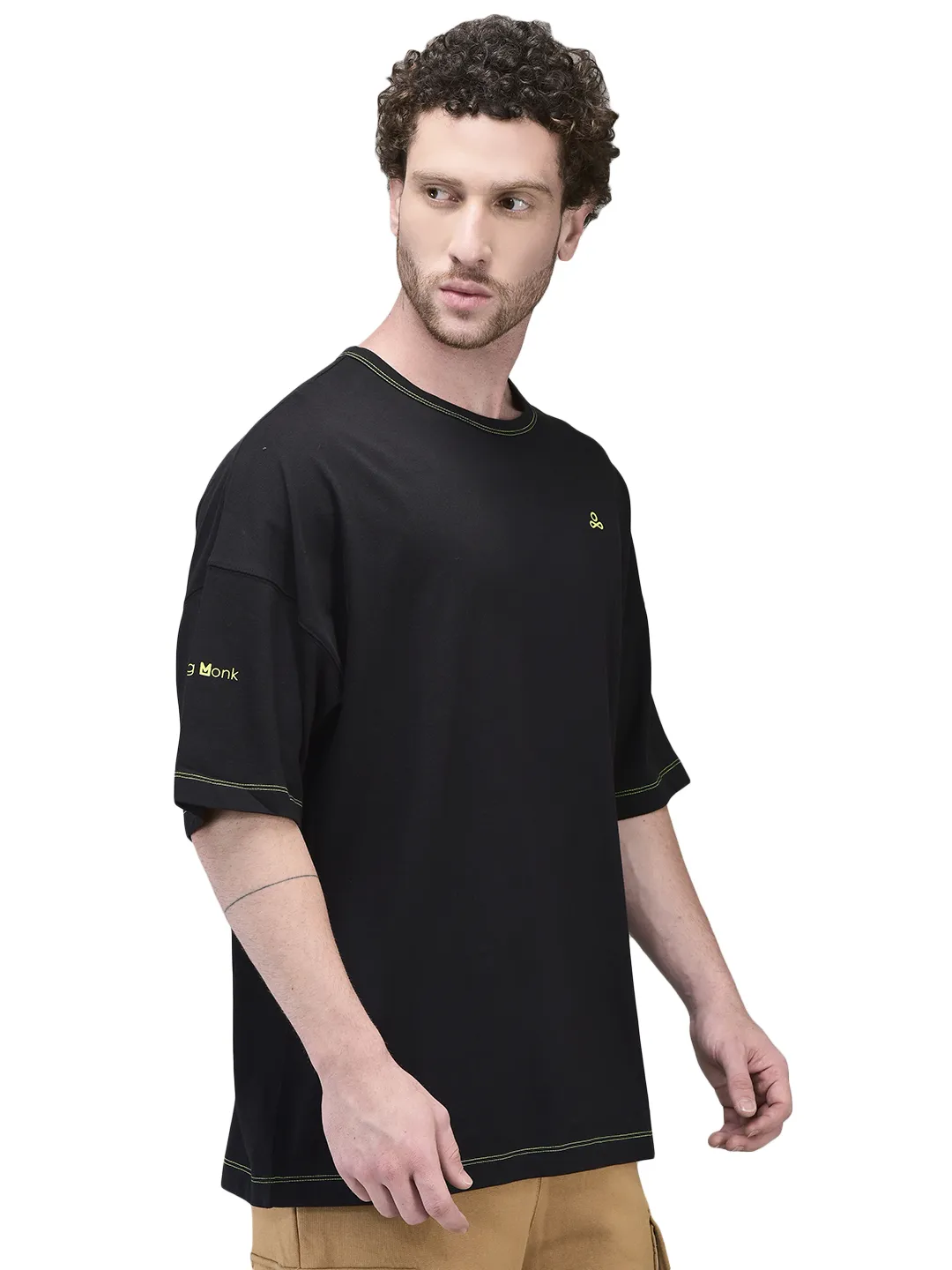 Black/Neon round neck t-shirt - Thumbnail 5