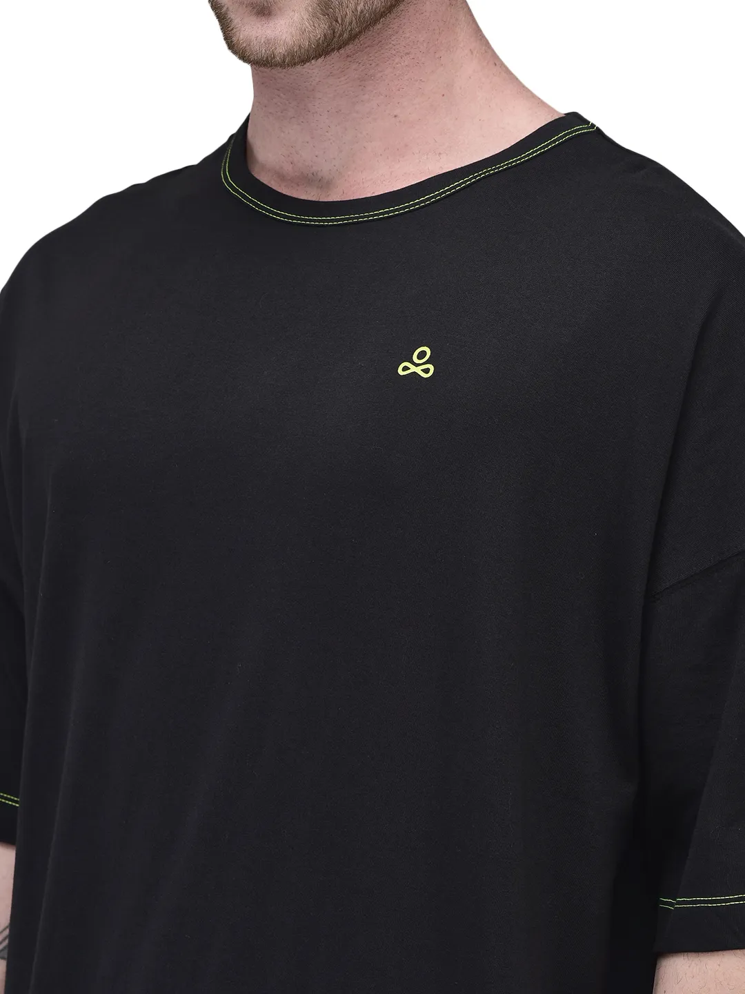 Black/Neon round neck t-shirt - Thumbnail 6