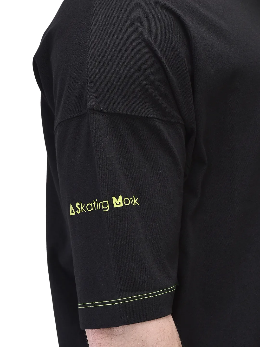 Black/Neon round neck t-shirt - Thumbnail 7