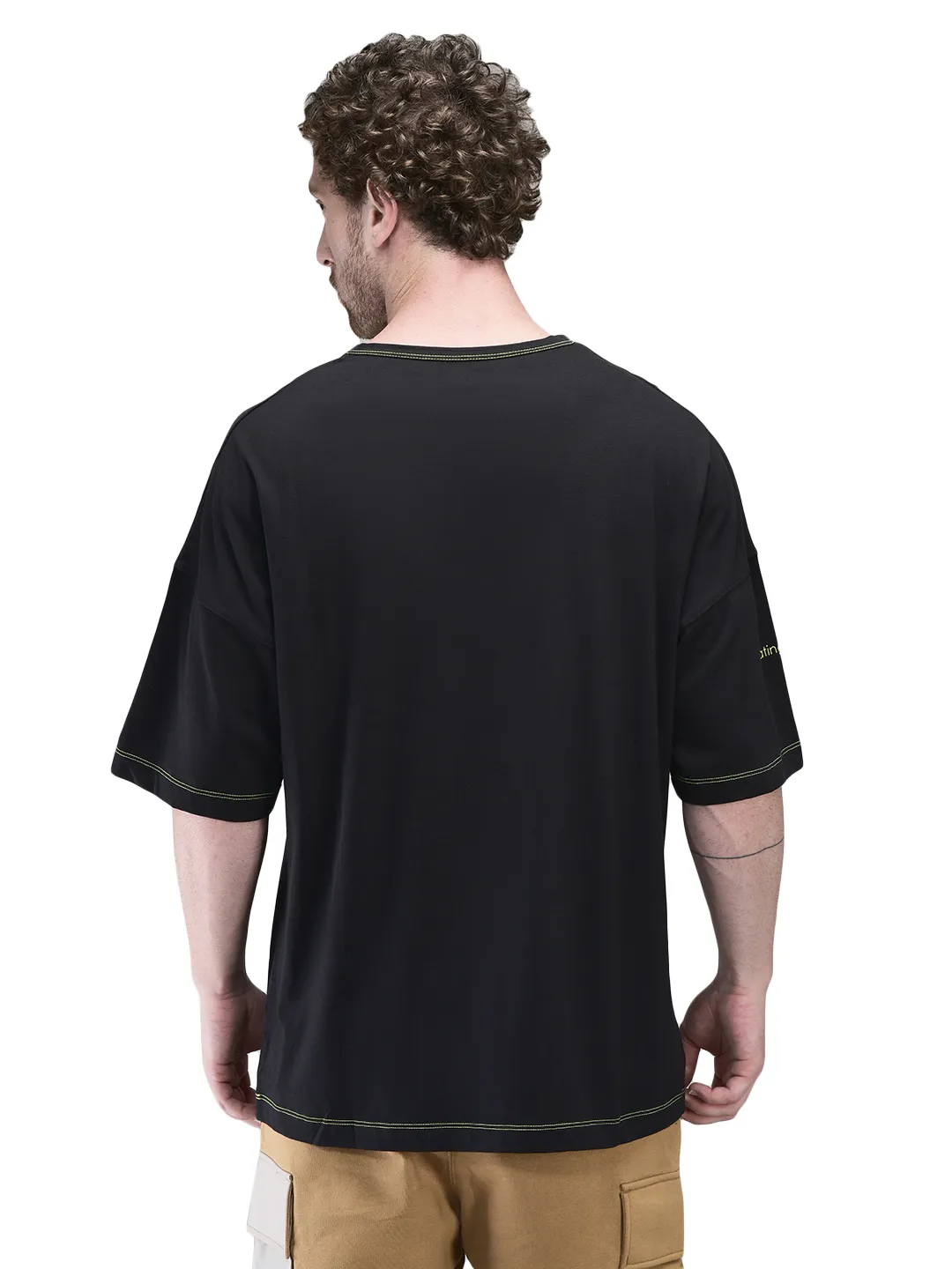 Black/Neon round neck t-shirt - Thumbnail 8