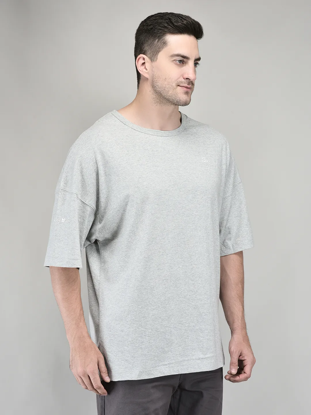 Grey round neck t-shirt - Thumbnail 4