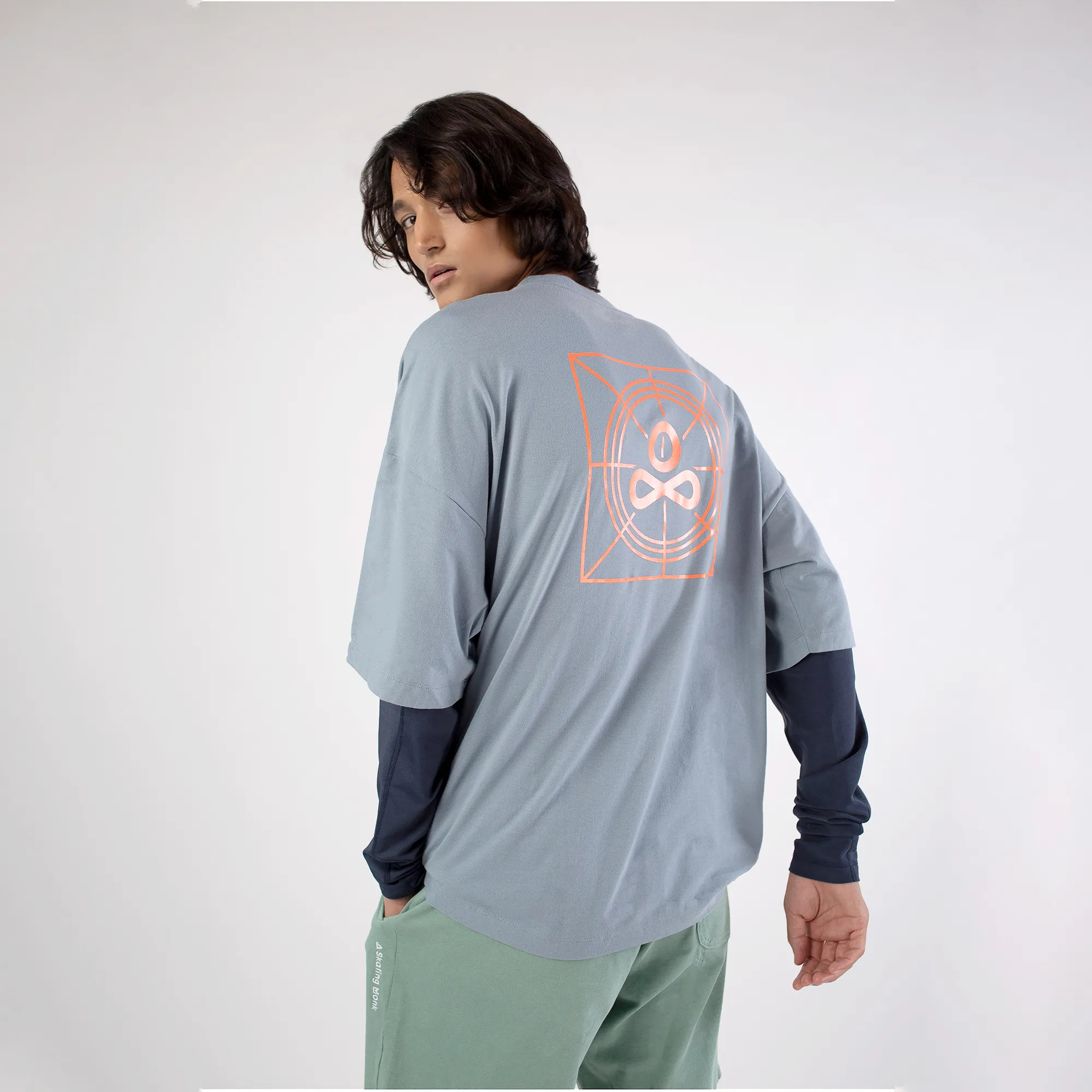 Urban Mist Light Grey Round Neck T-Shirt - Thumbnail 3