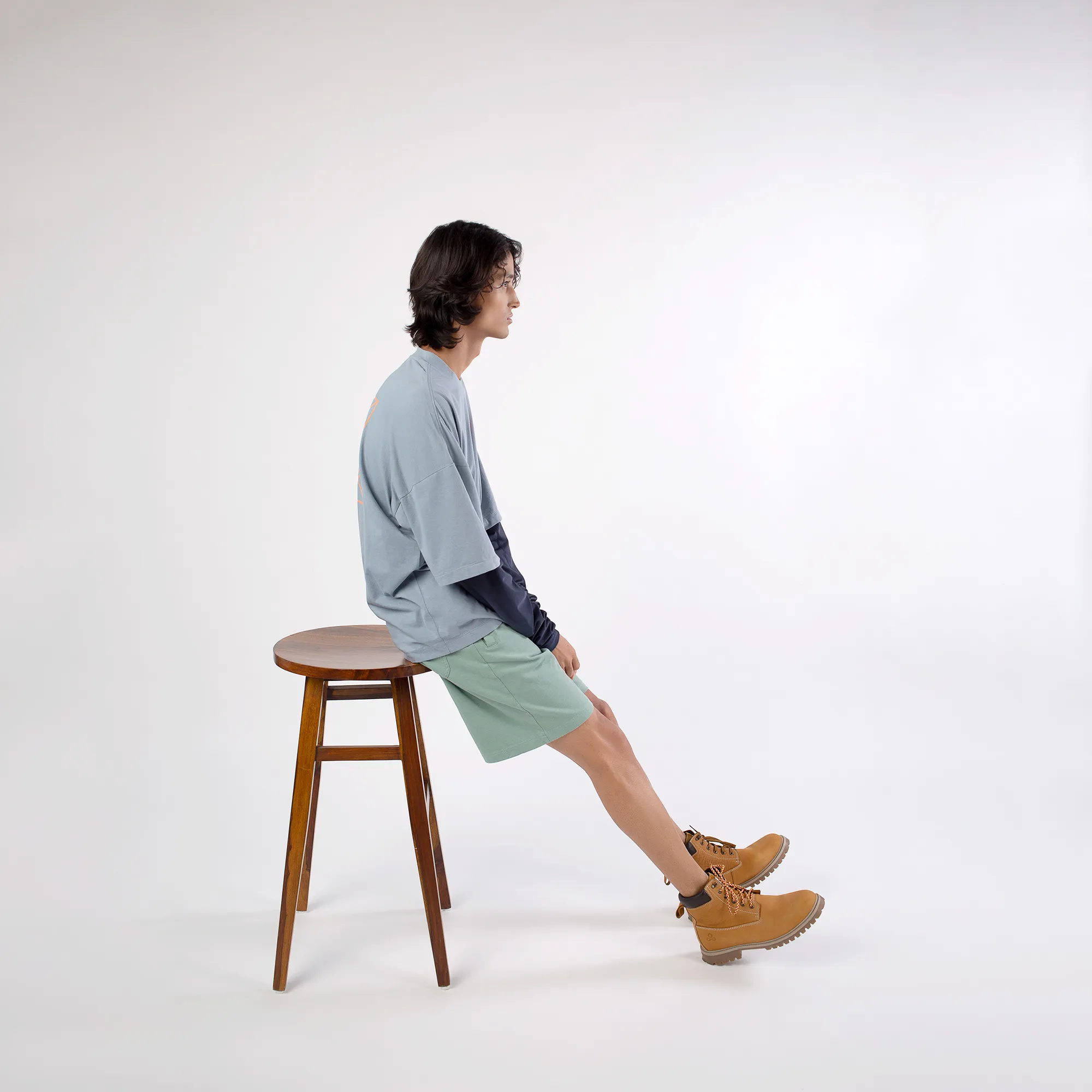 Urban Mist Light Grey Round Neck T-Shirt - Thumbnail 4