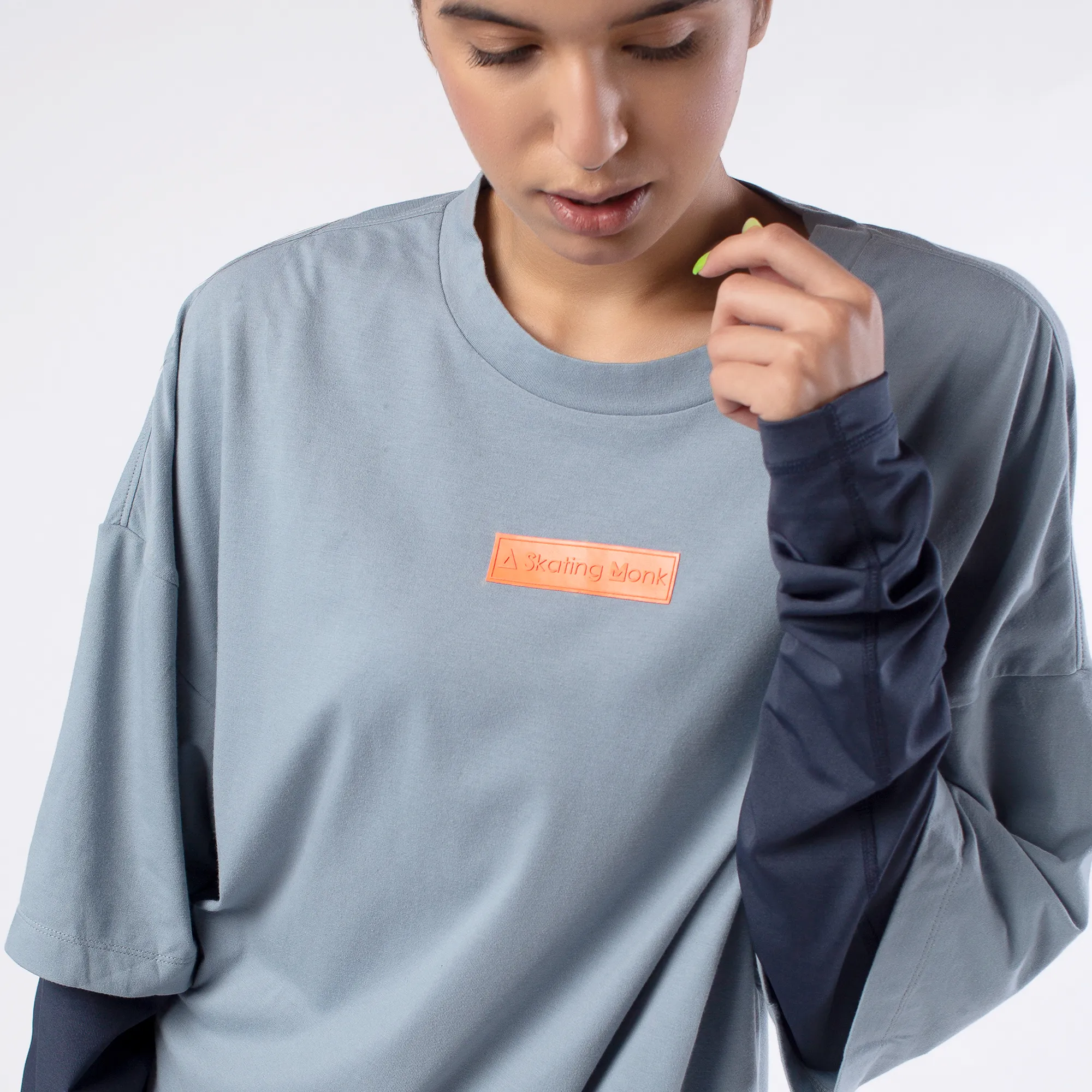 Urban Mist Light Grey Round Neck T-Shirt - Thumbnail 5