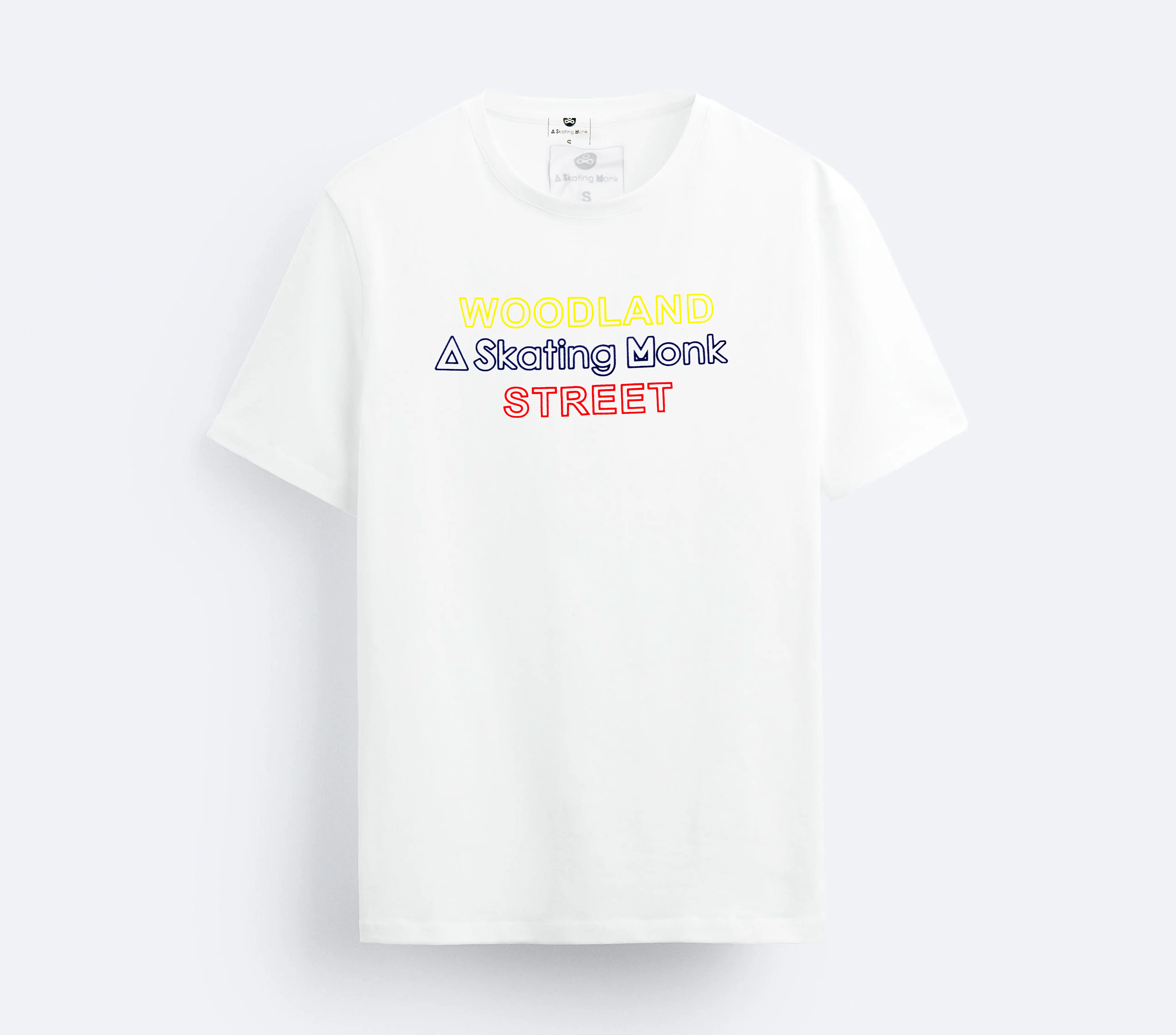 Street White Round Neck Printed T-Shirt - Thumbnail 4