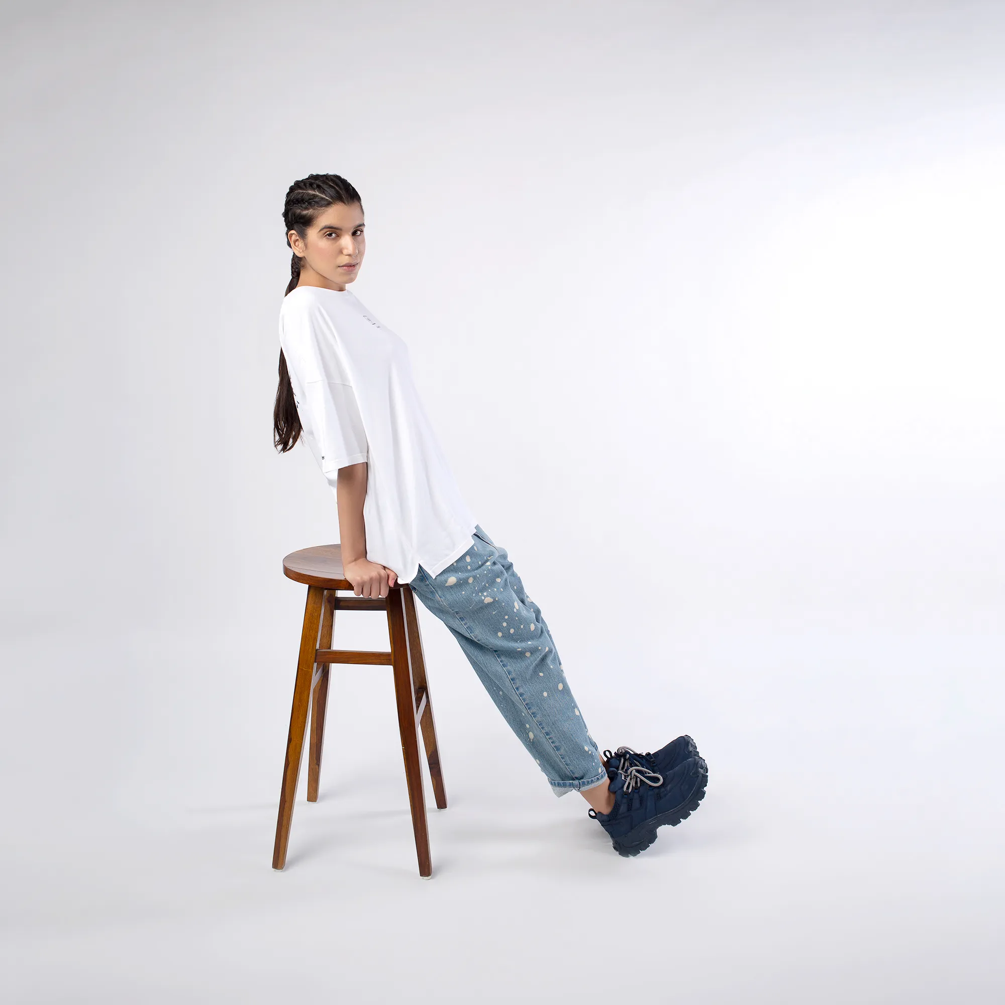 Urban Classic White Cotton Round Neck T-Shirt - Thumbnail 3