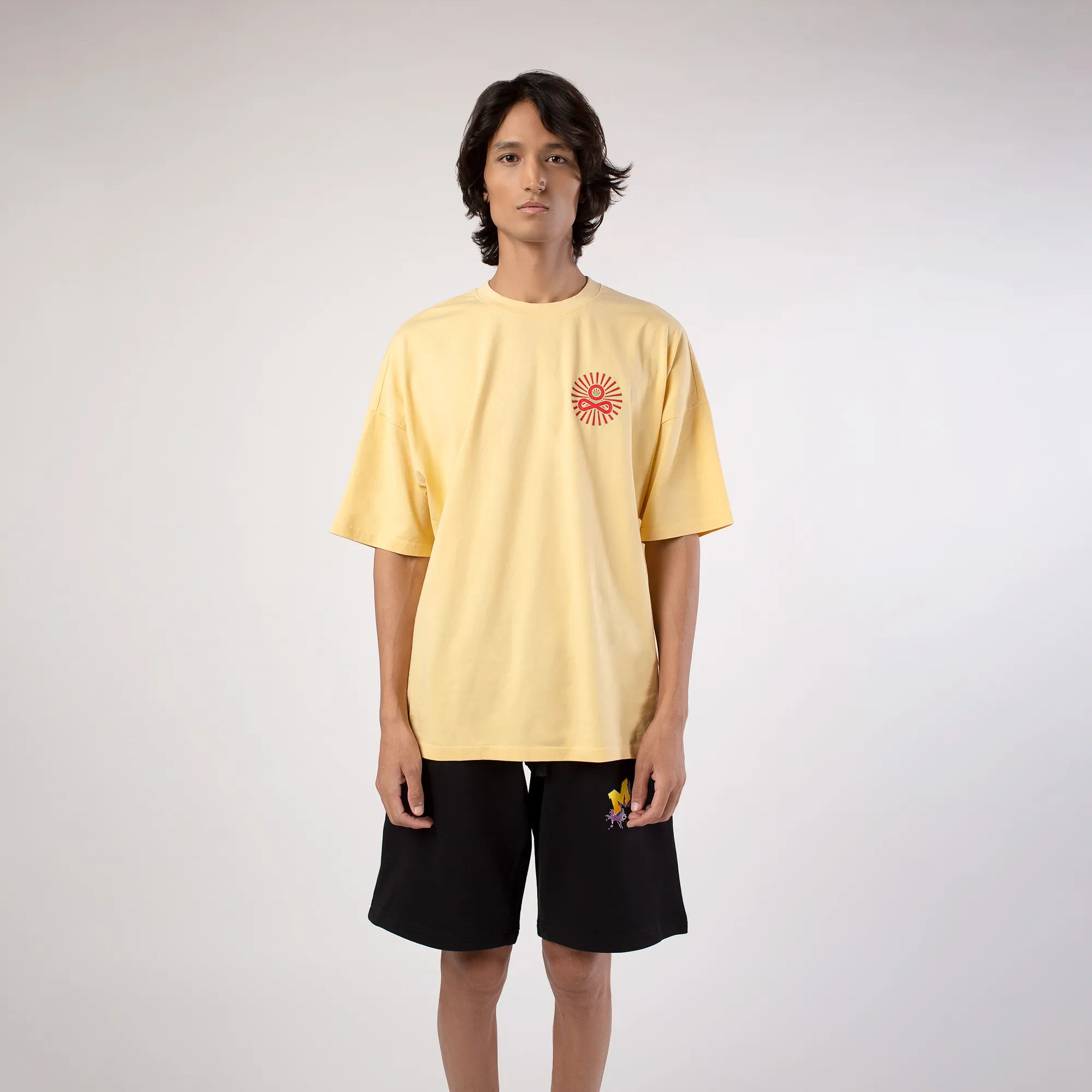Golden Hour Yellow Round Neck T-Shirt - Thumbnail 12