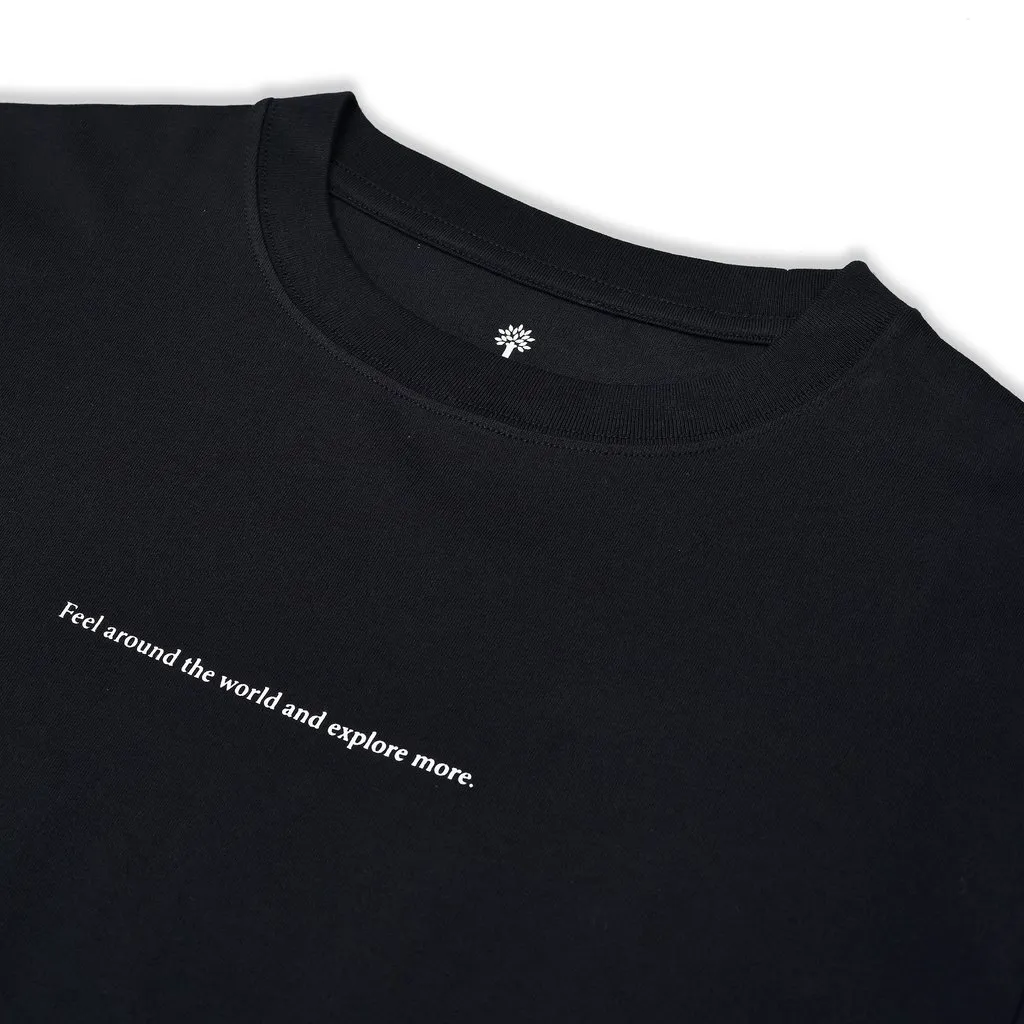 Black Crew-Neck T-shirt for Men - Thumbnail 4