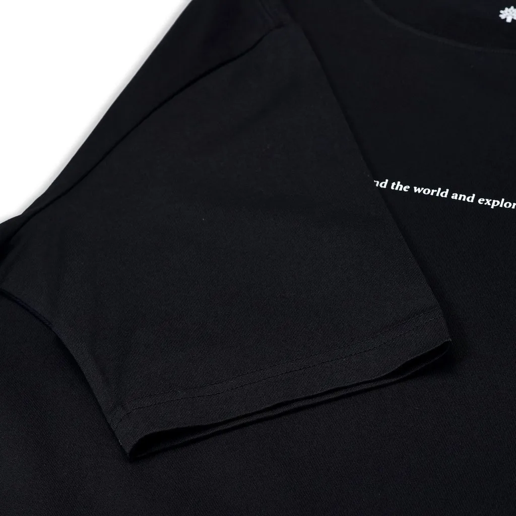 Black Crew-Neck T-shirt for Men - Thumbnail 6