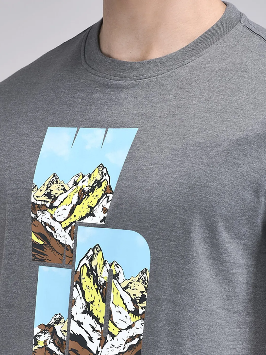 Woodland Men Gmelange Graphic Cotton Polyester T-Shirt - Thumbnail 4