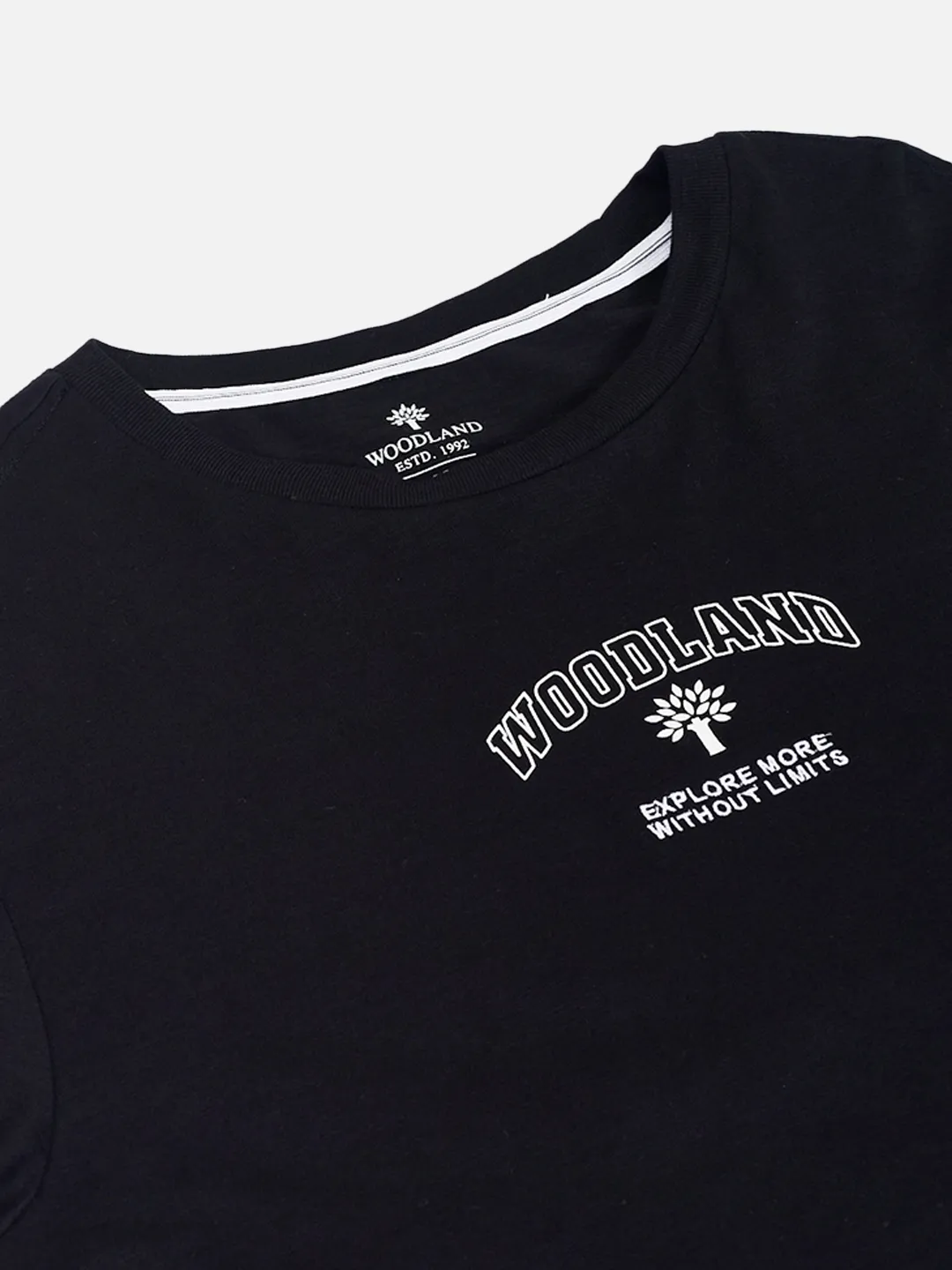 Men Black Signature Print Crew Neck T-Shirt 5