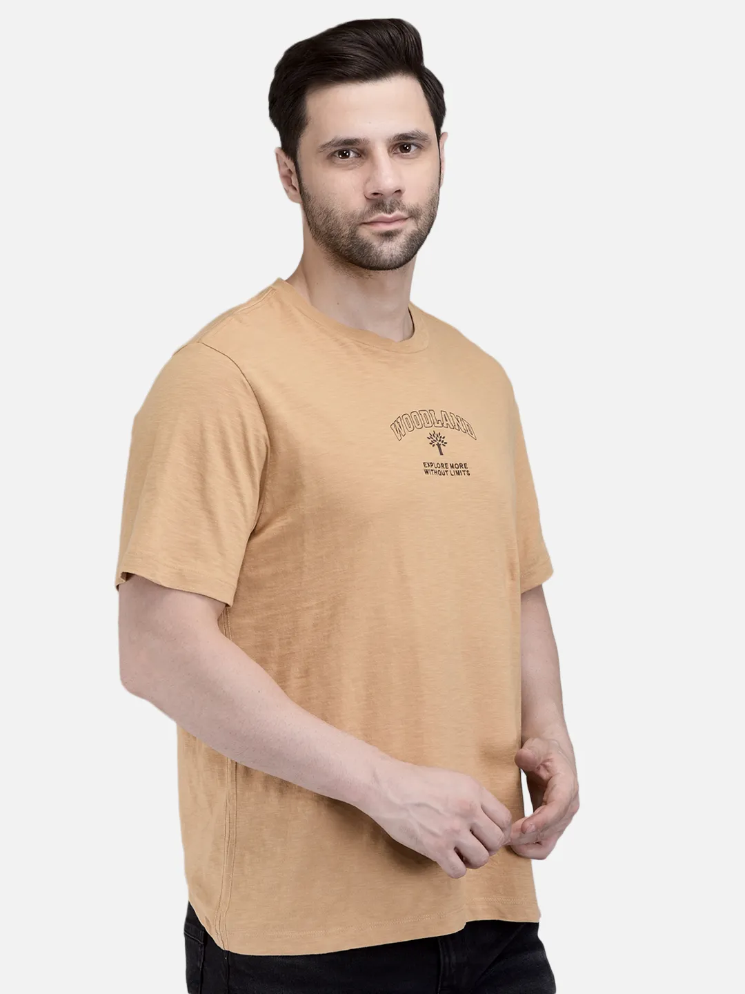 Men Camel Signature Print Crew Neck T-Shirt 3
