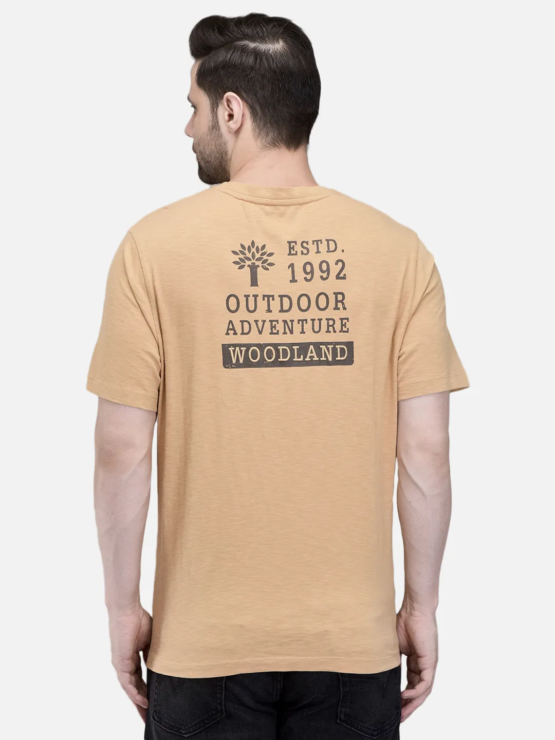 Men Camel Signature Print Crew Neck T-Shirt 6
