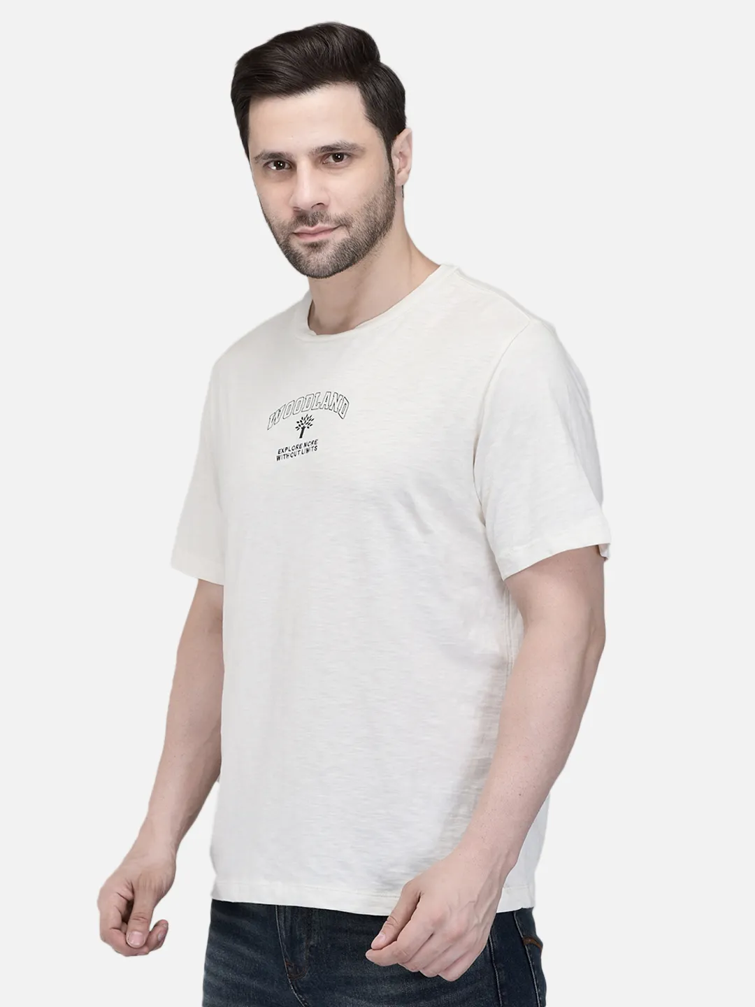 Men Owhite Signature Print Crew Neck T-Shirt 2
