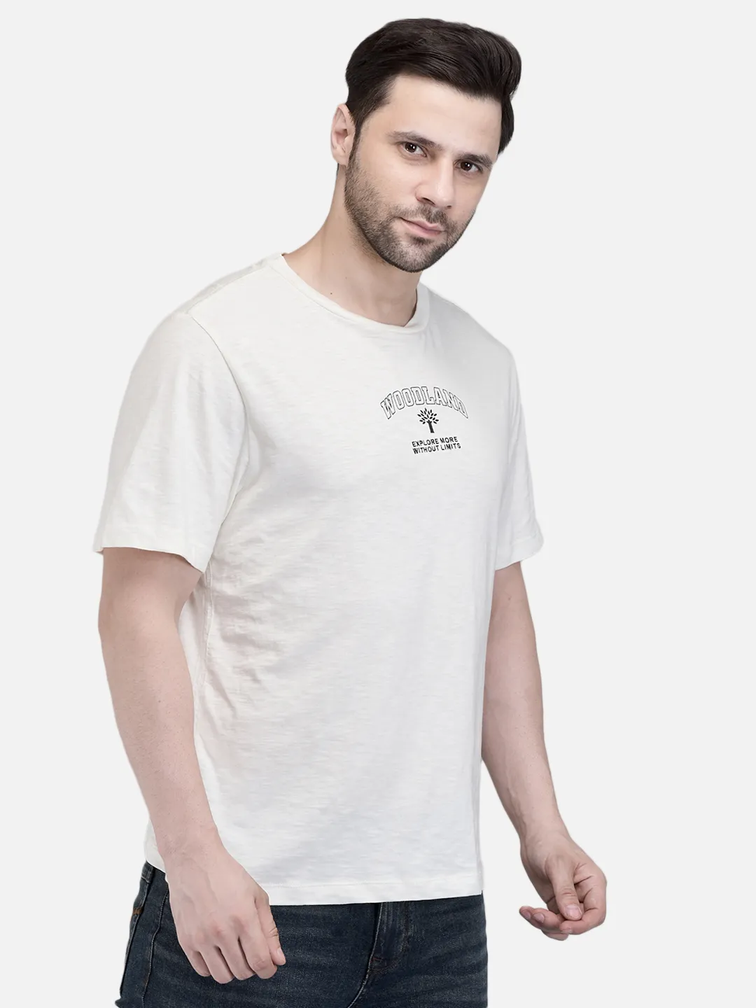 Men Owhite Signature Print Crew Neck T-Shirt 3