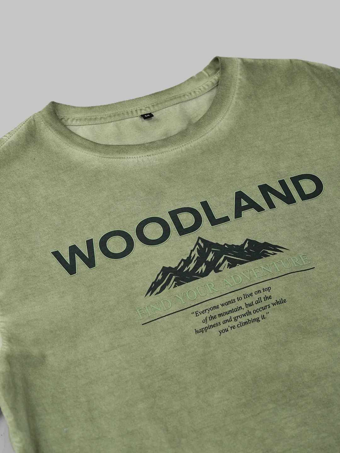 Men Green Printed Cotton Single Jersey Round Neck T-Shirt - Thumbnail 5