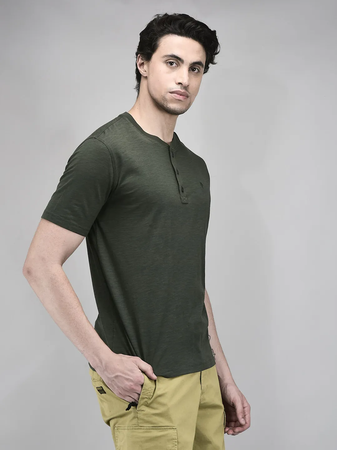 Woodland Men Bgreen HS R Neck Cotton Single Jersey T-Shirt - Thumbnail 2