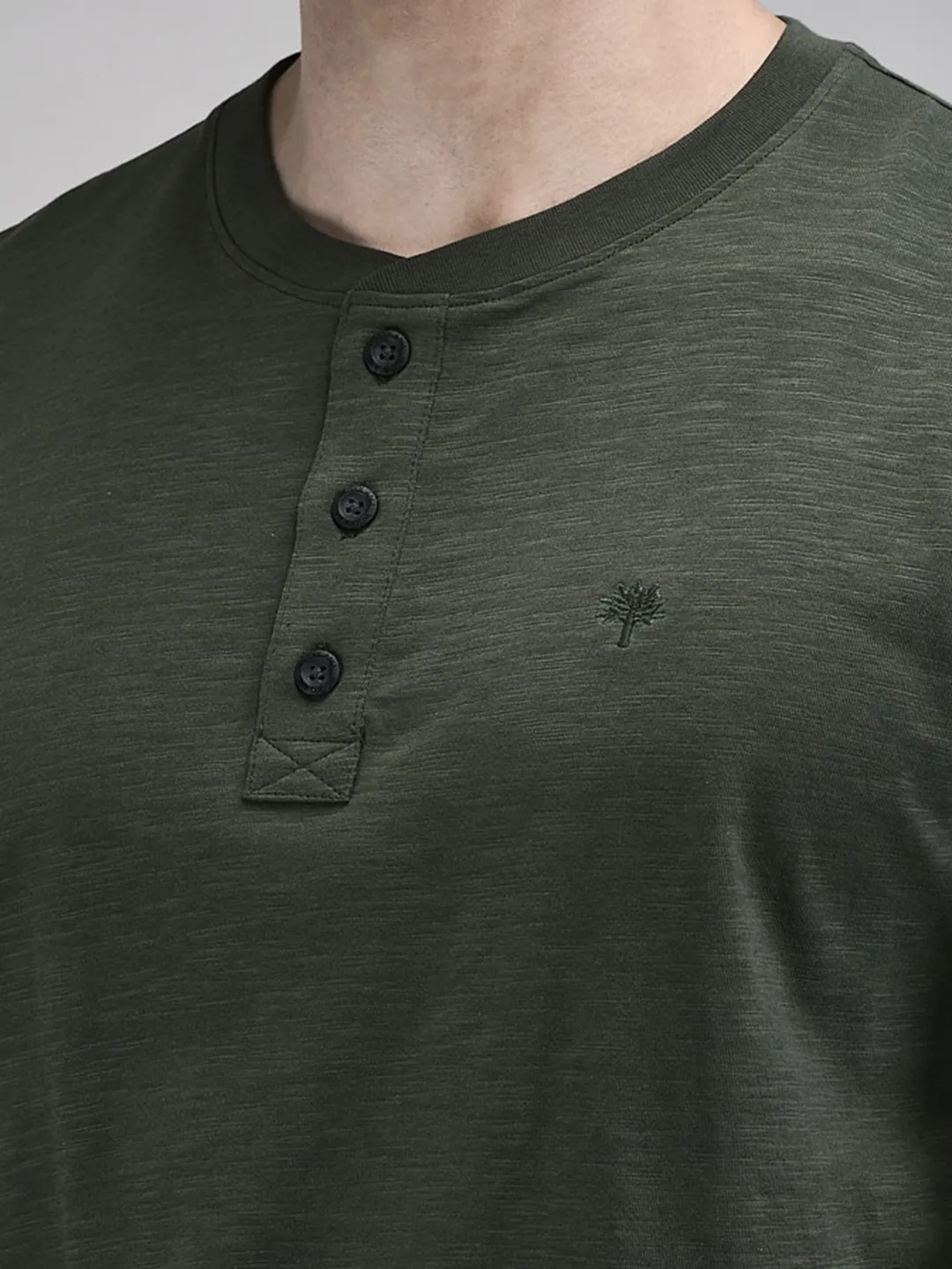 Woodland Men Bgreen HS R Neck Cotton Single Jersey T-Shirt - Thumbnail 4