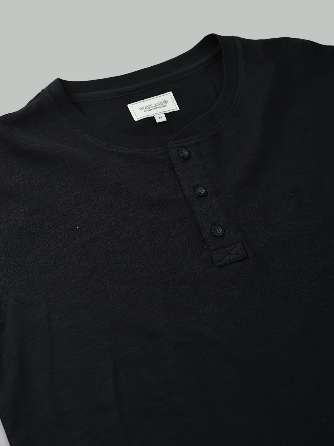 Woodland Men Charcoal Grey HS R Neck Cotton Single Jersey T-Shirt - Thumbnail 5
