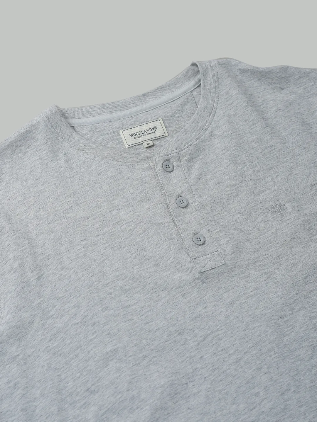 Woodland Men Grey HS R Neck Cotton Single Jersey T-Shirt - Thumbnail 5