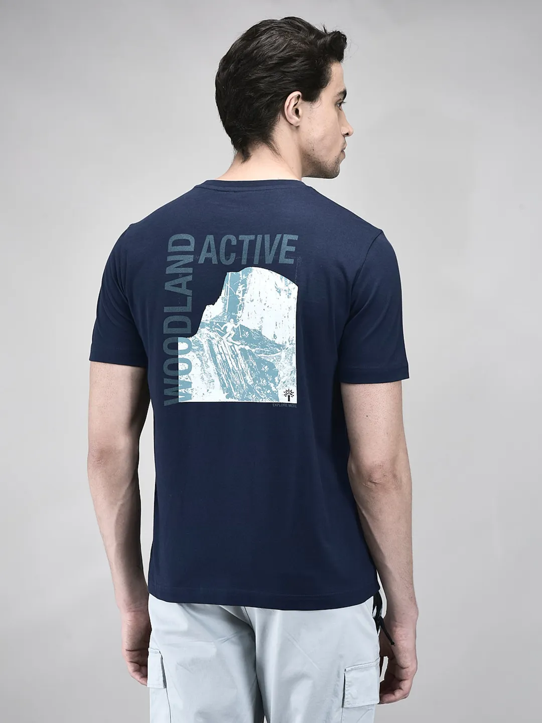 Men Inkblue Graphic Printed Cotton Single Jersey Round Neck T-Shirt - Thumbnail 6