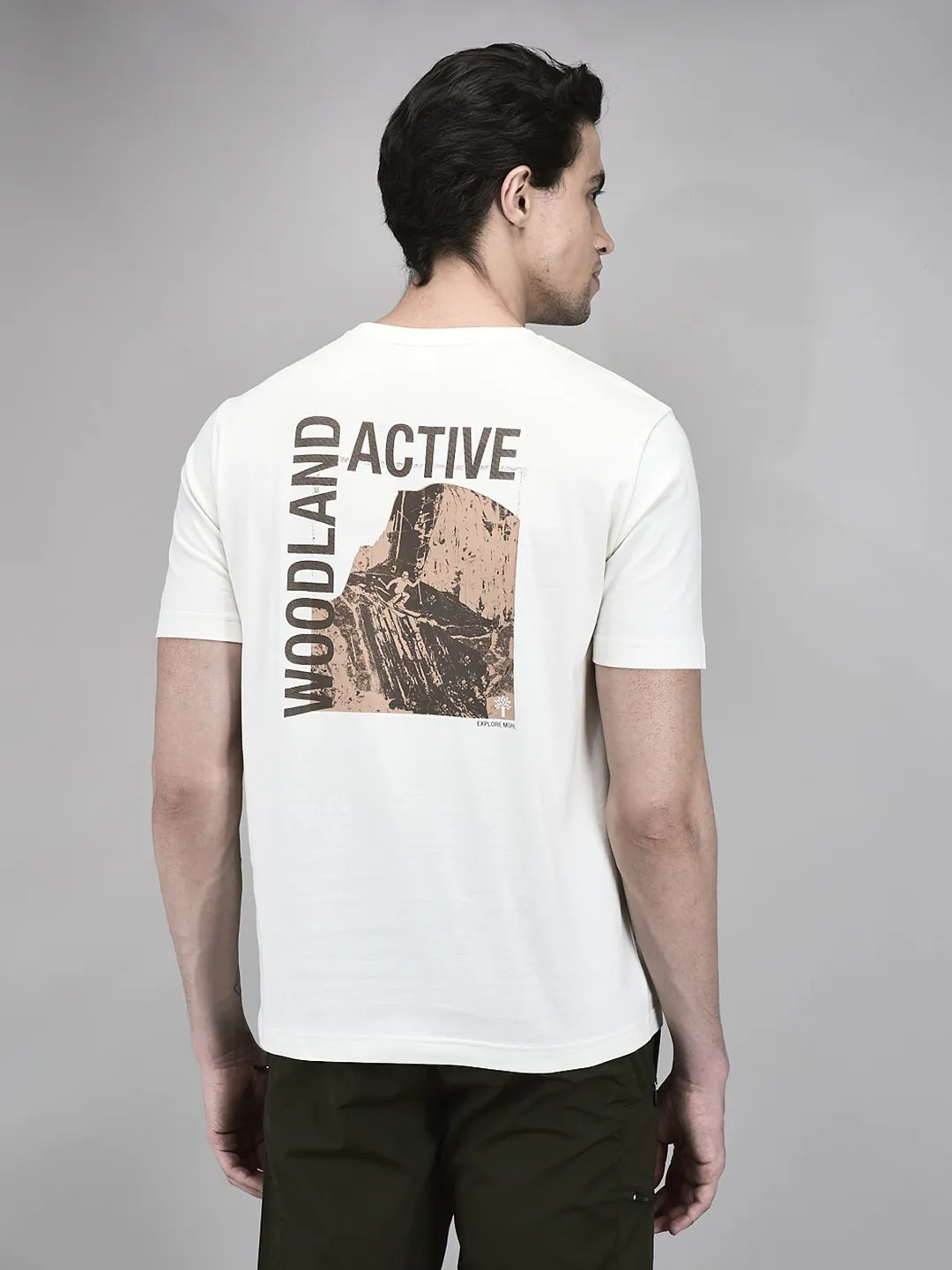 Men White Graphic Printed Cotton Single Jersey Round Neck T-Shirt - Thumbnail 5