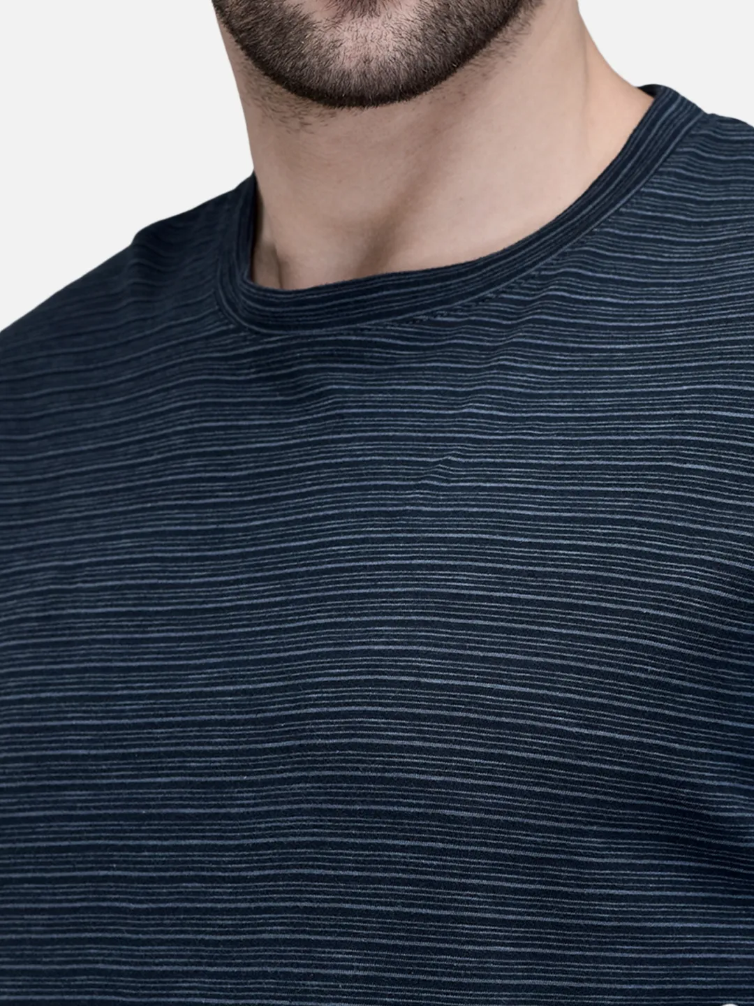 Woodland Men Dnavy Plain Cotton Round Neck Casual T-Shirt 4