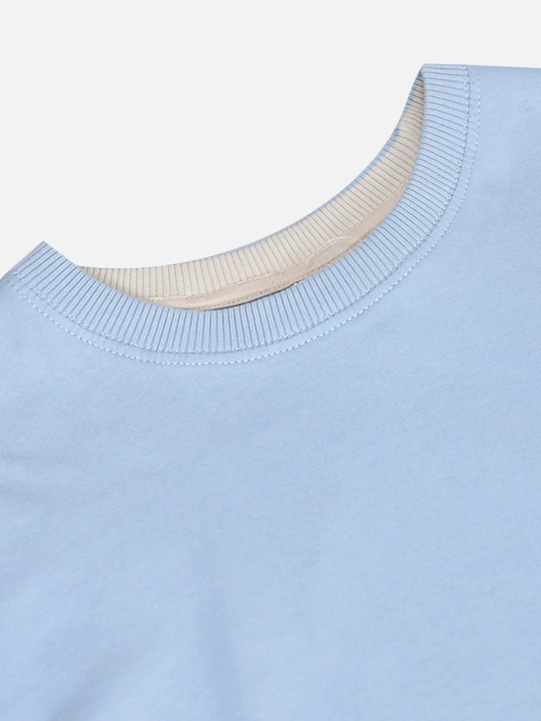 Woodland Men Sky Blue Cotton Crew Neck T-Shirt 5