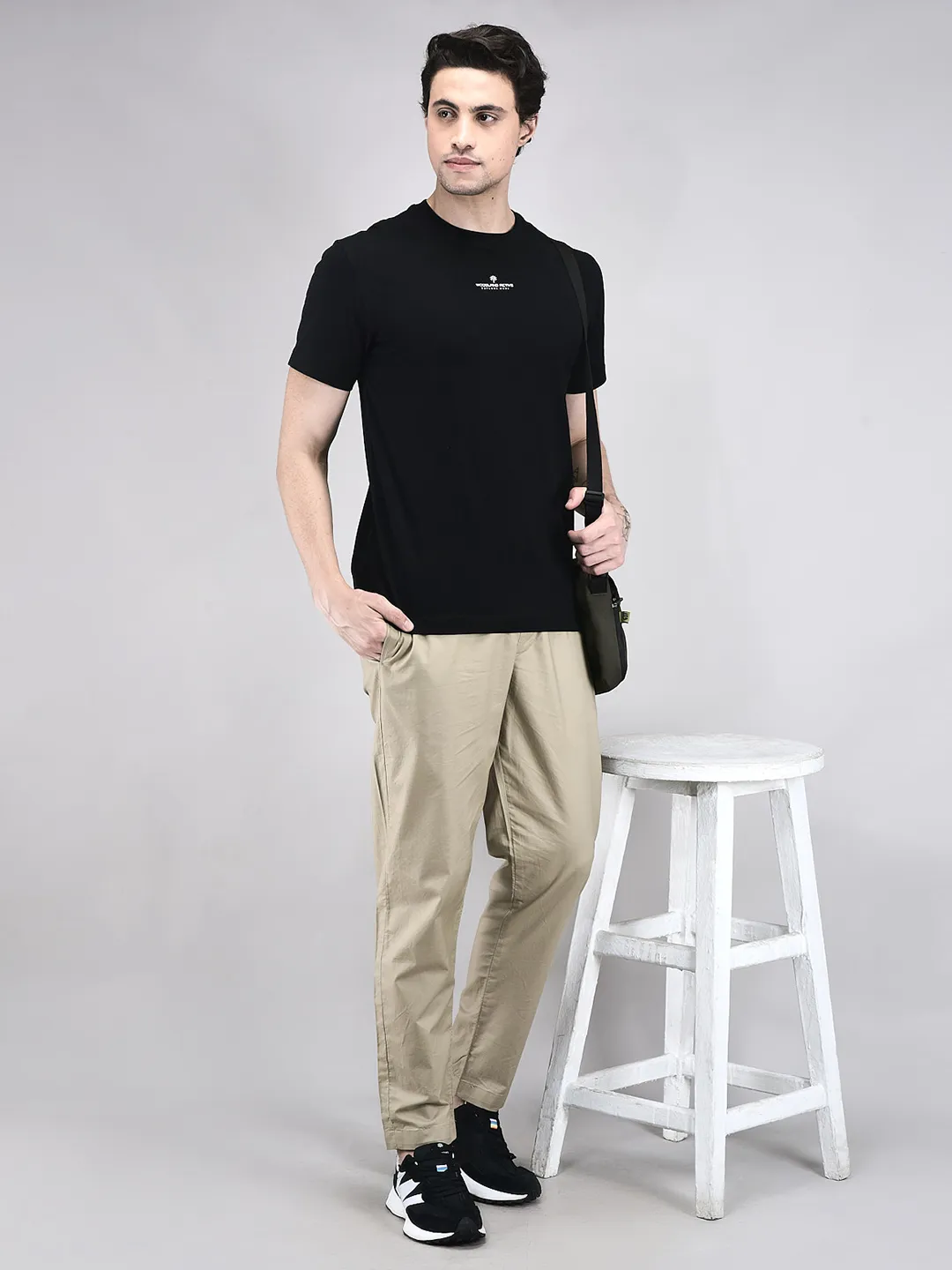Men Black Cotton Single Jersey Round Neck T-Shirt - Thumbnail 6