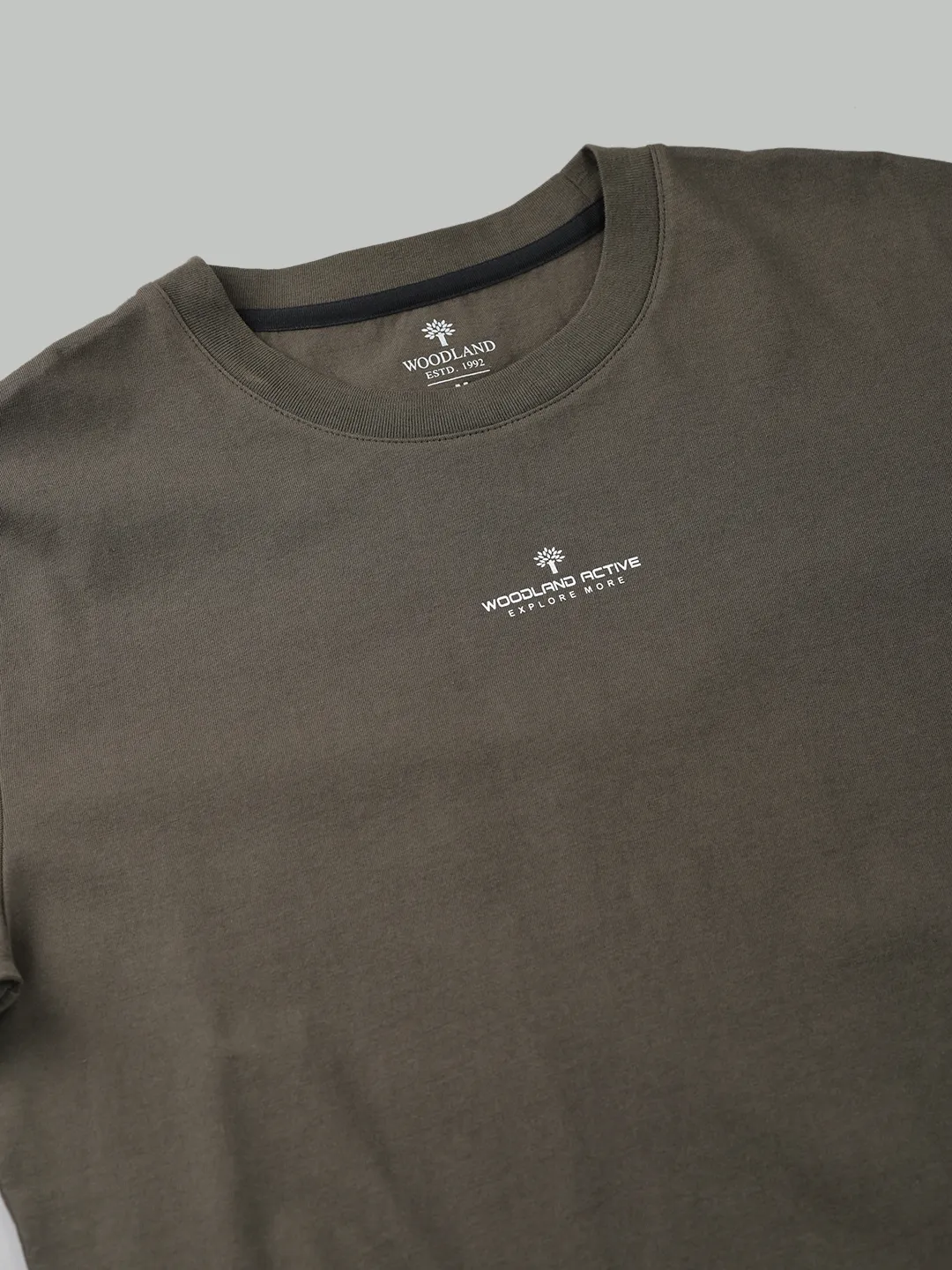Men Olive Cotton Single Jersey Round Neck T-Shirt - Thumbnail 5