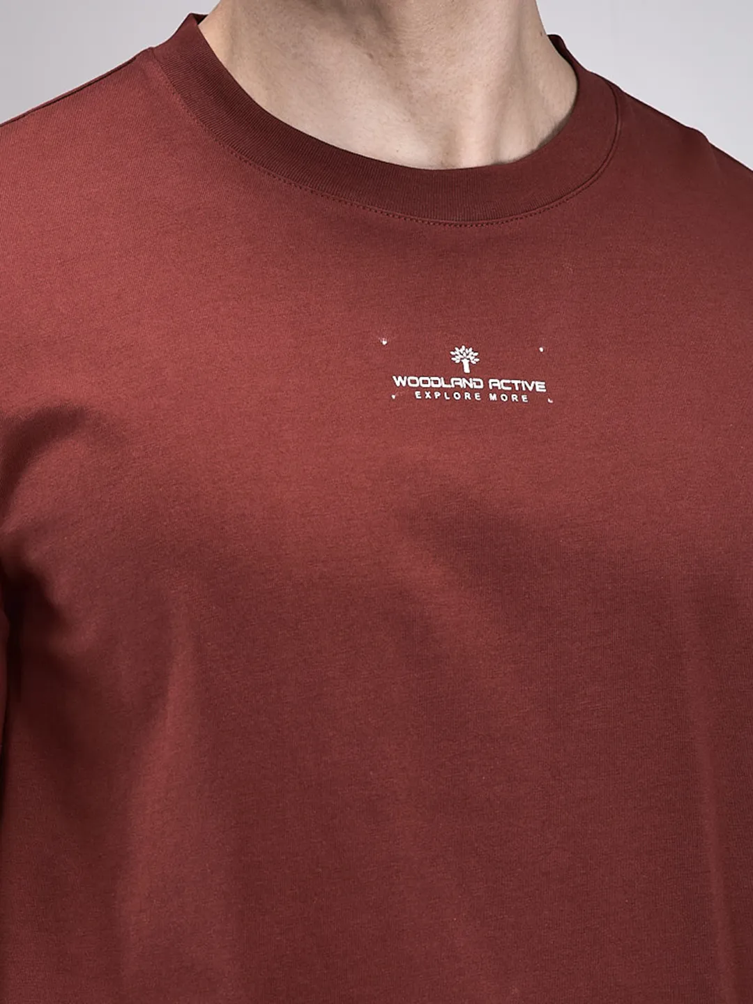 Men Wine Cotton Single Jersey Round Neck T-Shirt - Thumbnail 4