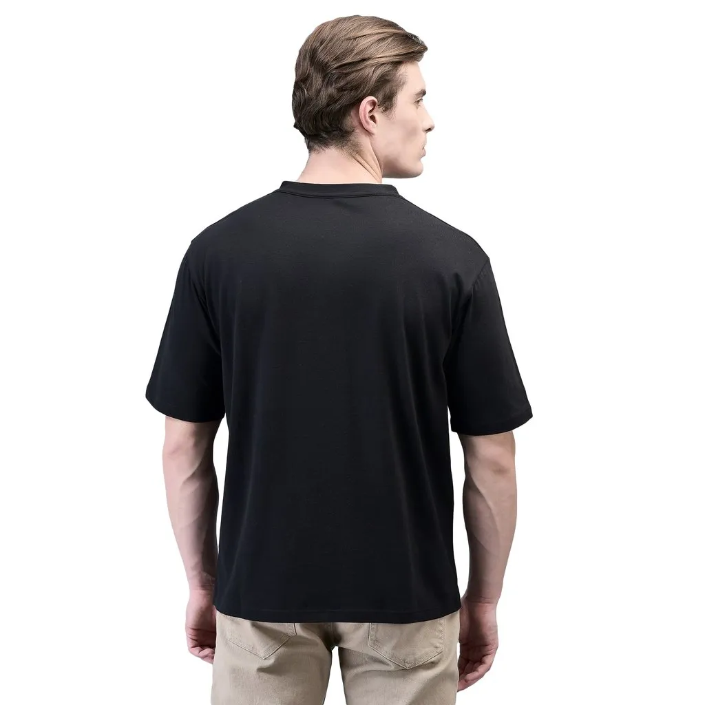 Black V-Neck T-shirt for Men - Thumbnail 7