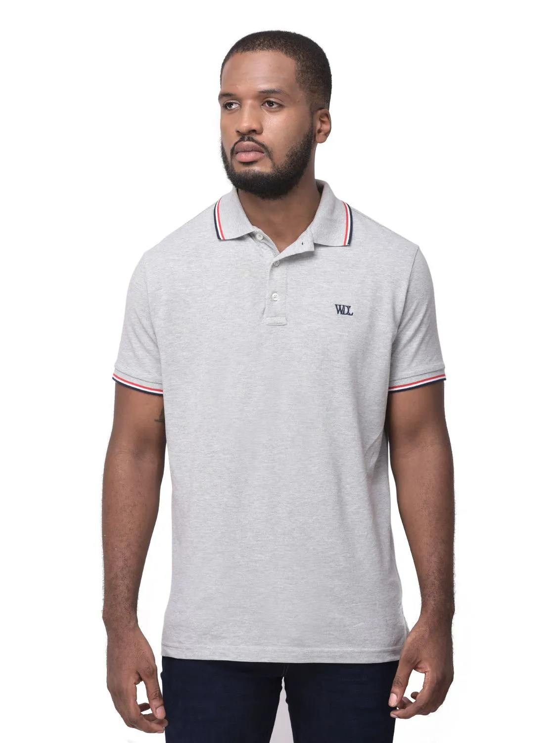 Grey polo t-shirt for men - Thumbnail 2