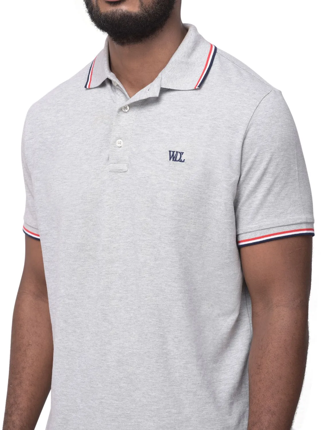 Grey polo t-shirt for men - Thumbnail 3