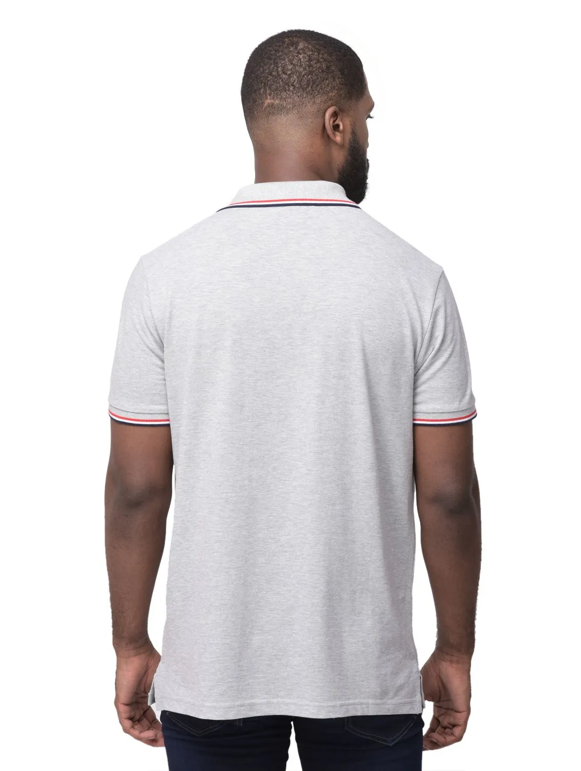 Grey polo t-shirt for men - Thumbnail 4