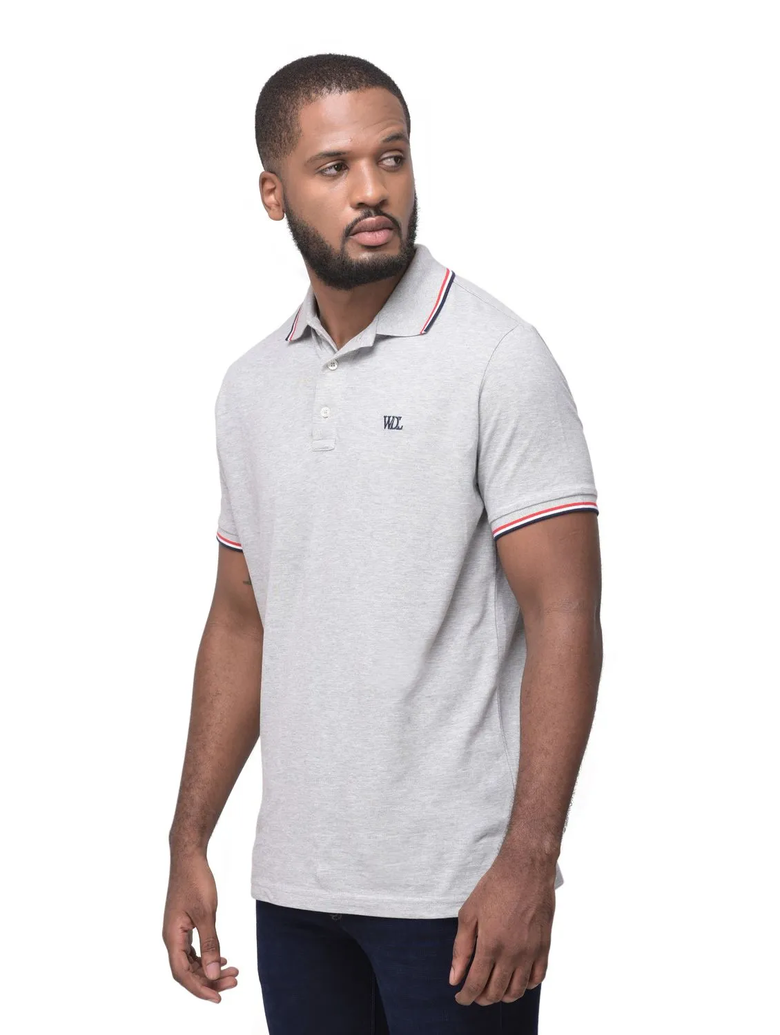 Grey polo t-shirt for men - Thumbnail 5