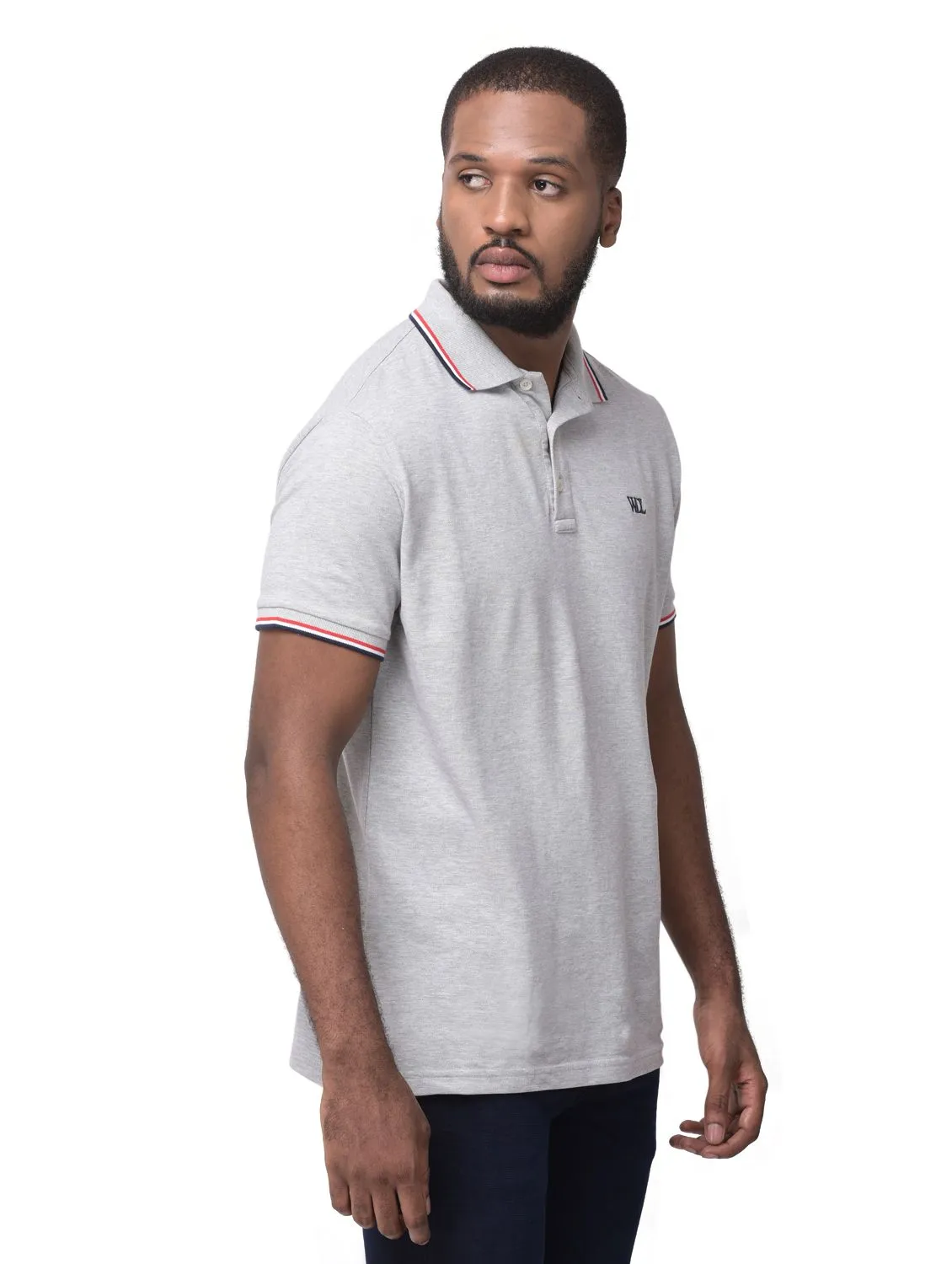 Grey polo t-shirt for men - Thumbnail 6