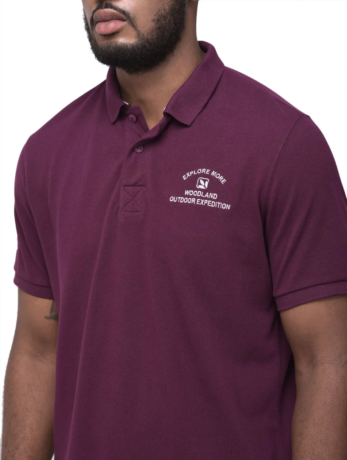 Deep purple polo neck t-shirt - Thumbnail 3