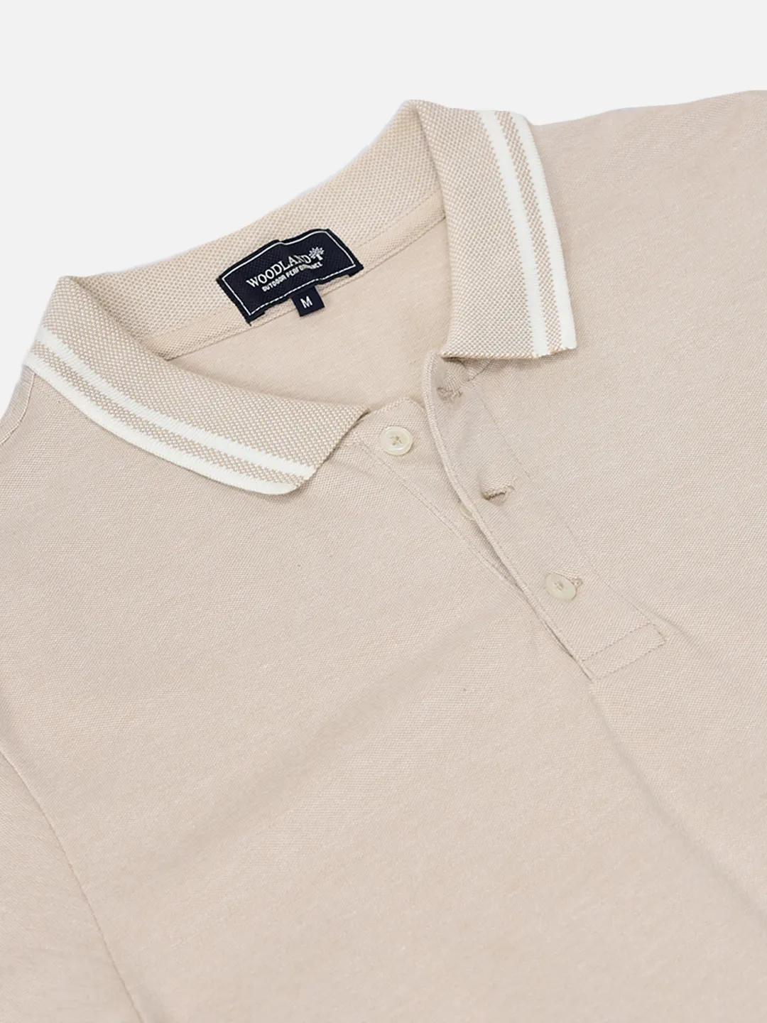 Khaki Cotton Spandex Polo Tshirt - Thumbnail 5