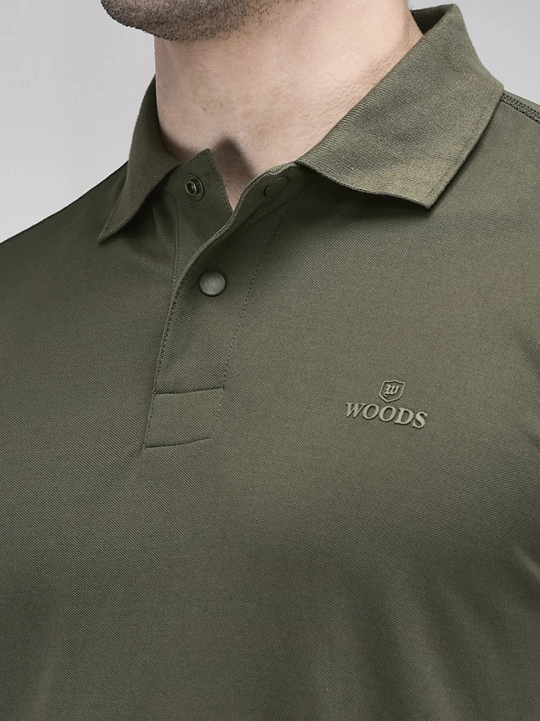 Men Olive Cotton Single Jersey Polo T-Shirt - Thumbnail 4