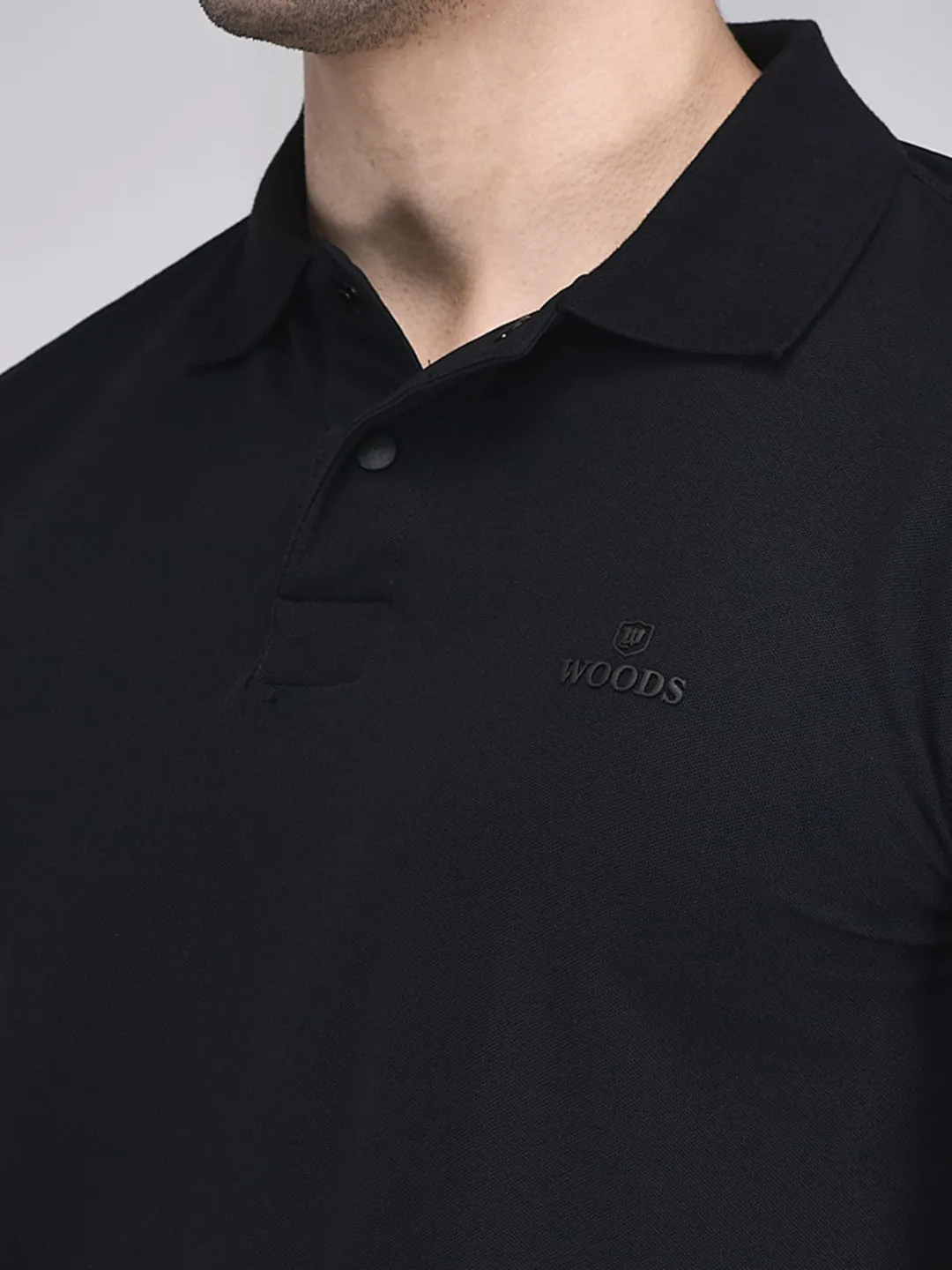 Men Black Polyester Piqué Polo T-Shirt - Thumbnail 4