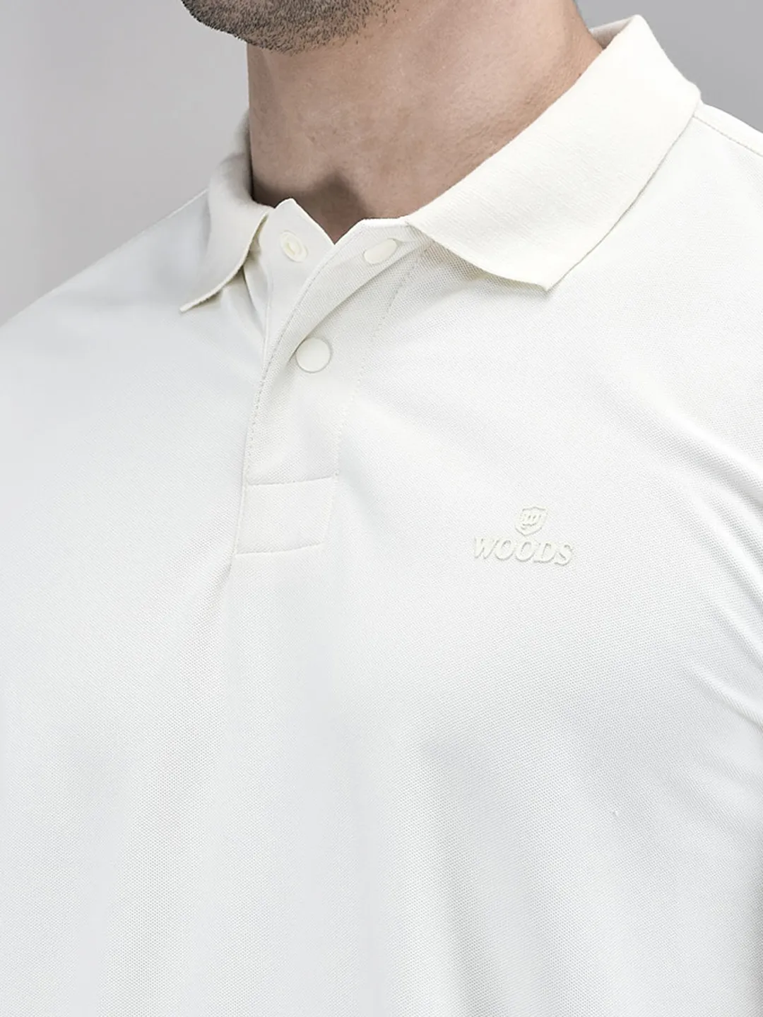 Men Owhite Polyester Piqué Polo T-Shirt - Thumbnail 4