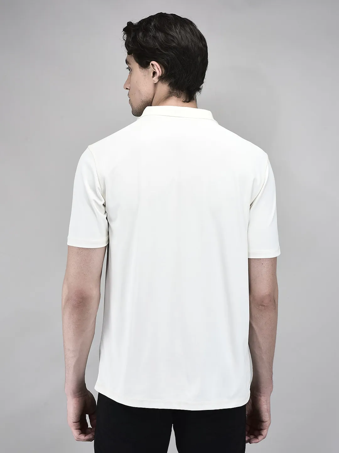 Men Owhite Polyester Piqué Polo T-Shirt - Thumbnail 6