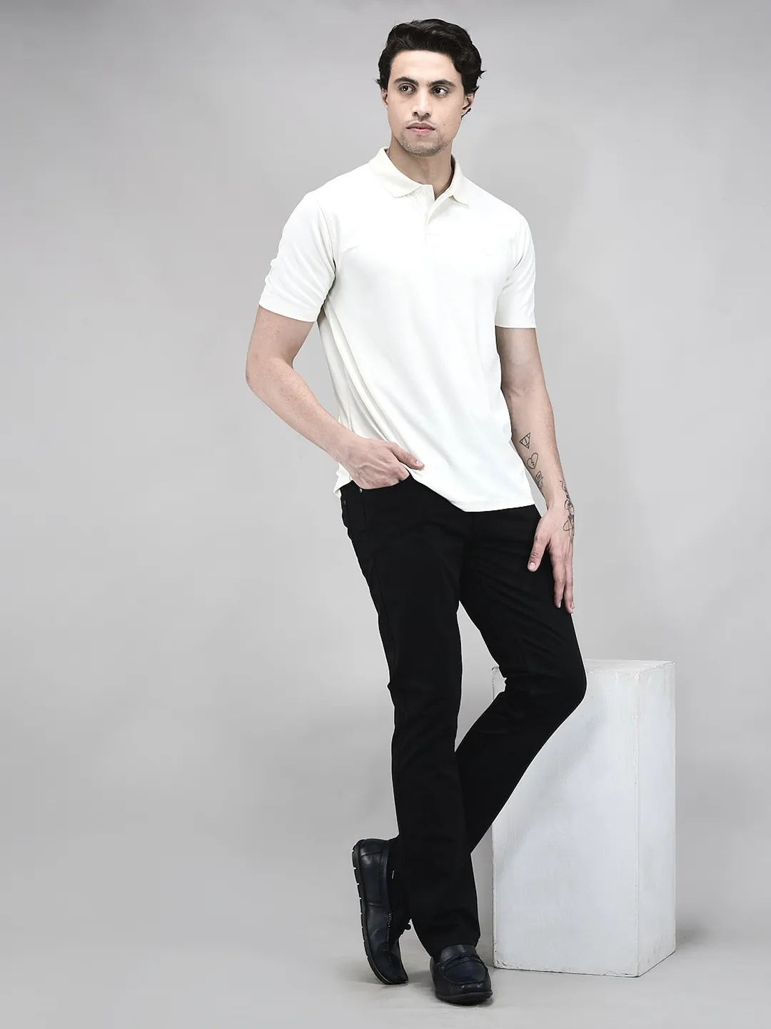 Men Owhite Polyester Piqué Polo T-Shirt - Thumbnail 7